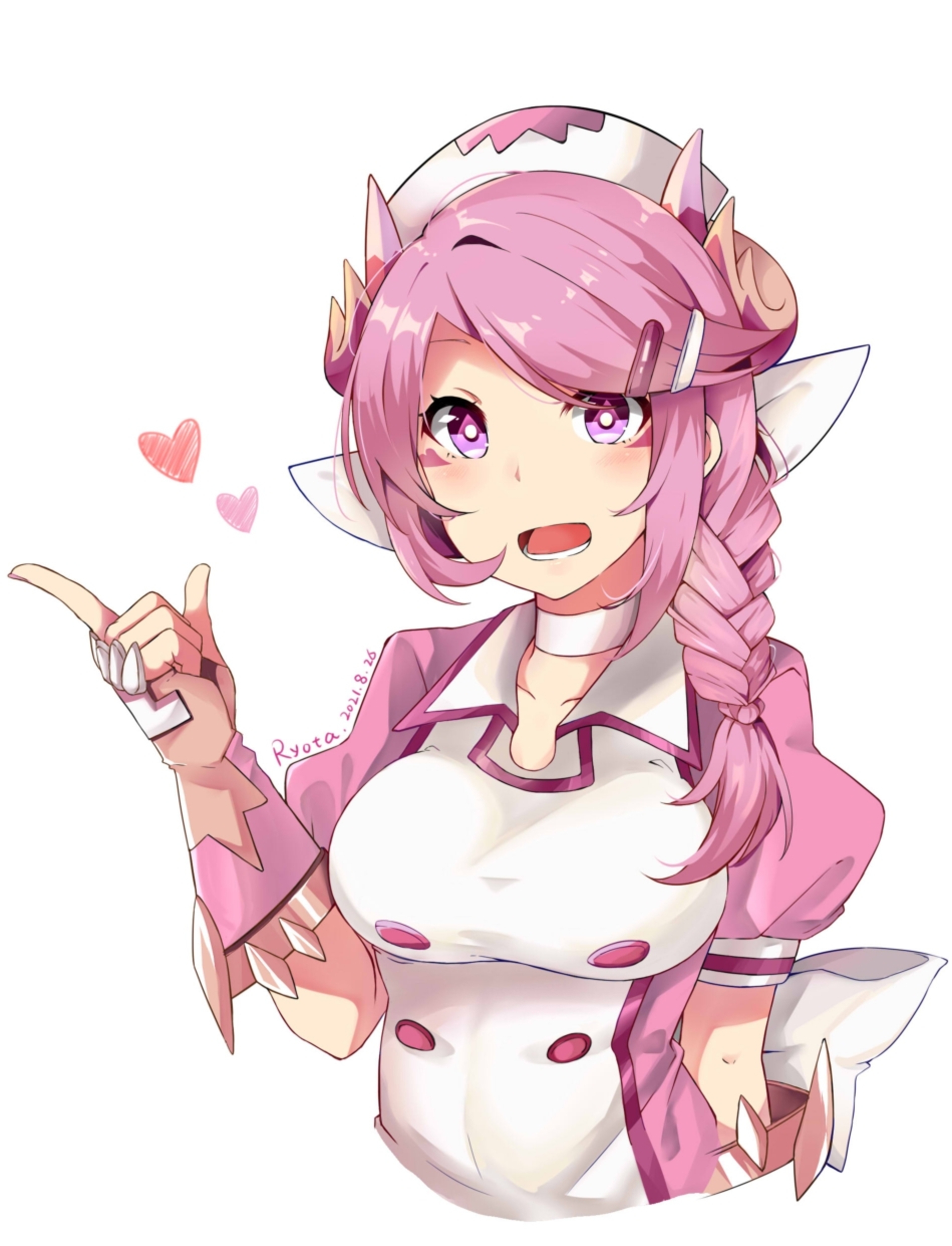 Anime Anime Girls Trading Card Games Yu Gi Oh Nurse Dragonmaid Shoulder Length Hair Pink Hair Maid M 1898x2482