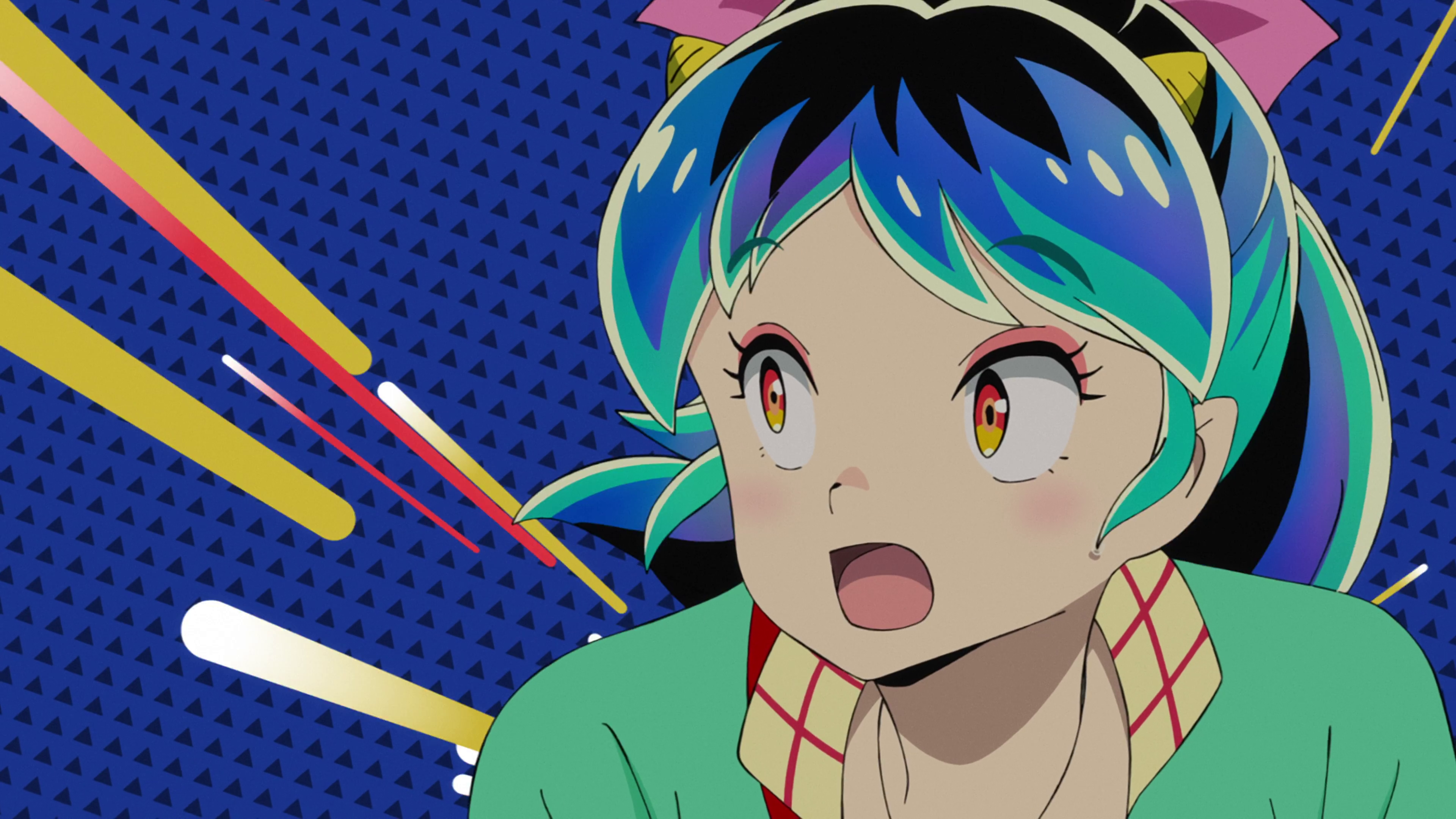 Urusei Yatsura Anime Anime Girls Anime Screenshot Open Mouth Minimalism Pointy Ears Looking Away Sim 3840x2160
