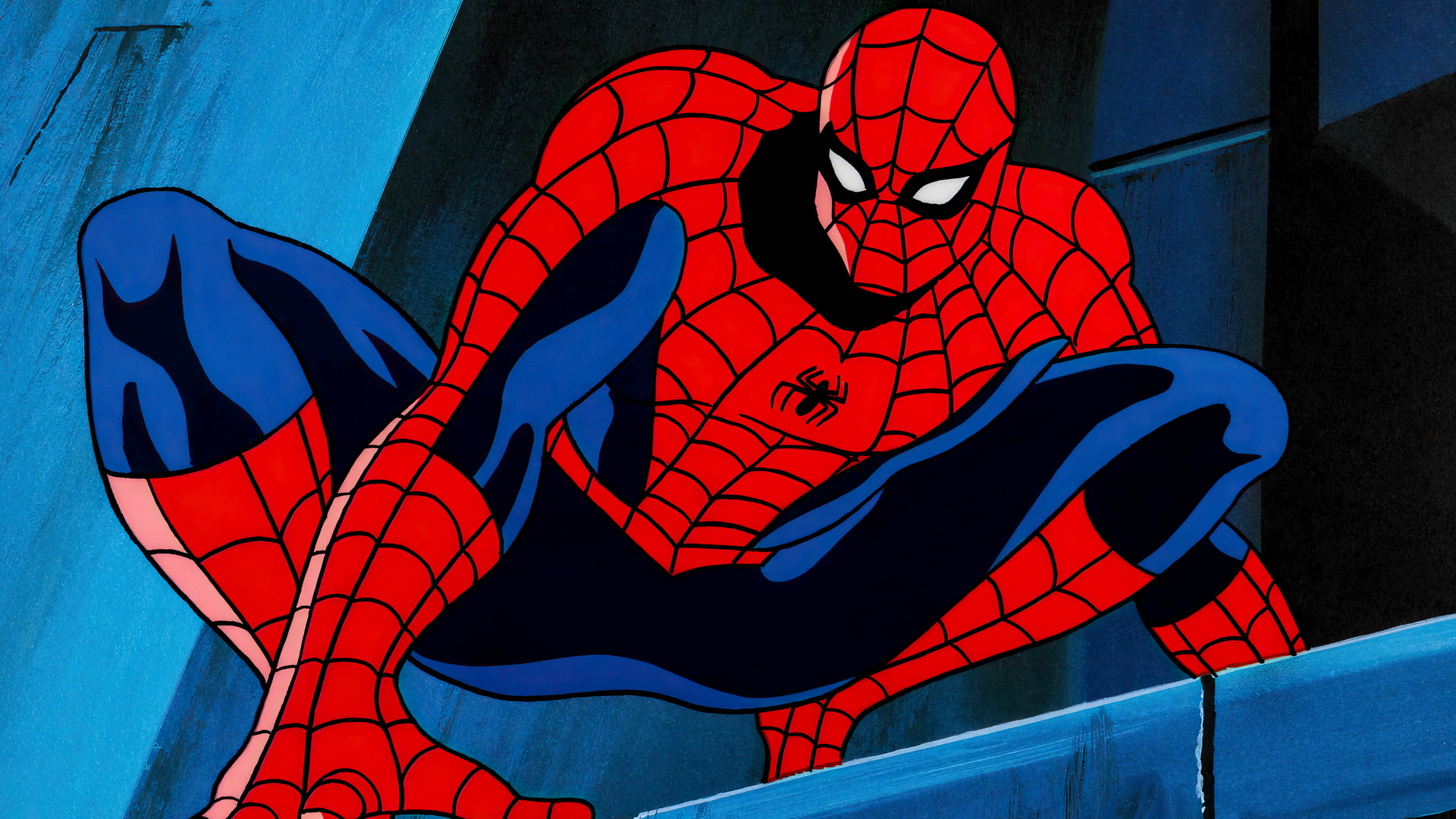 Spider Man Spider Man The Animated Series Animation Animated Series Cartoon Mask Bodysuit Production 1920x1080