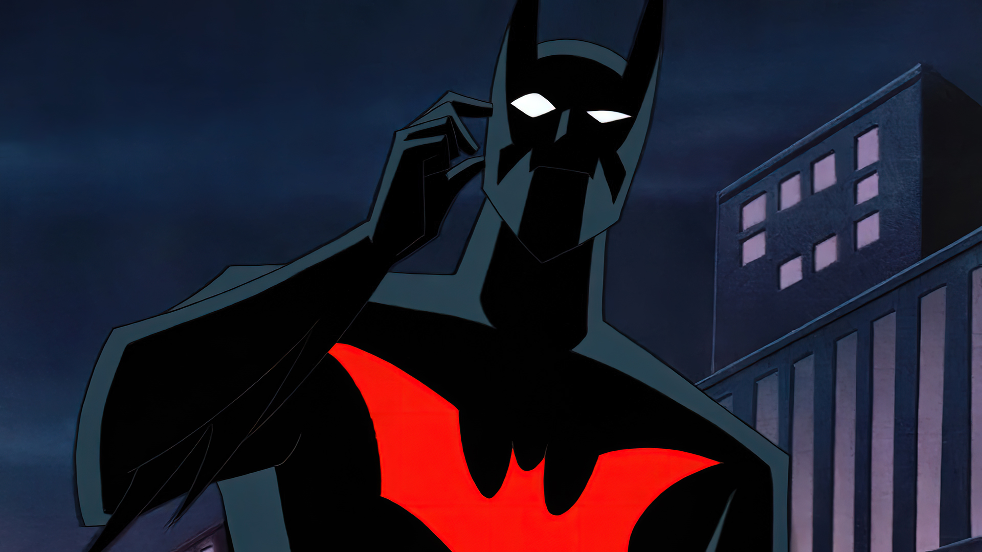 Batman Beyond Animation Animated Series Cartoon Production Cel Terry McGinnis Superhero Night Sky Cl 1920x1080