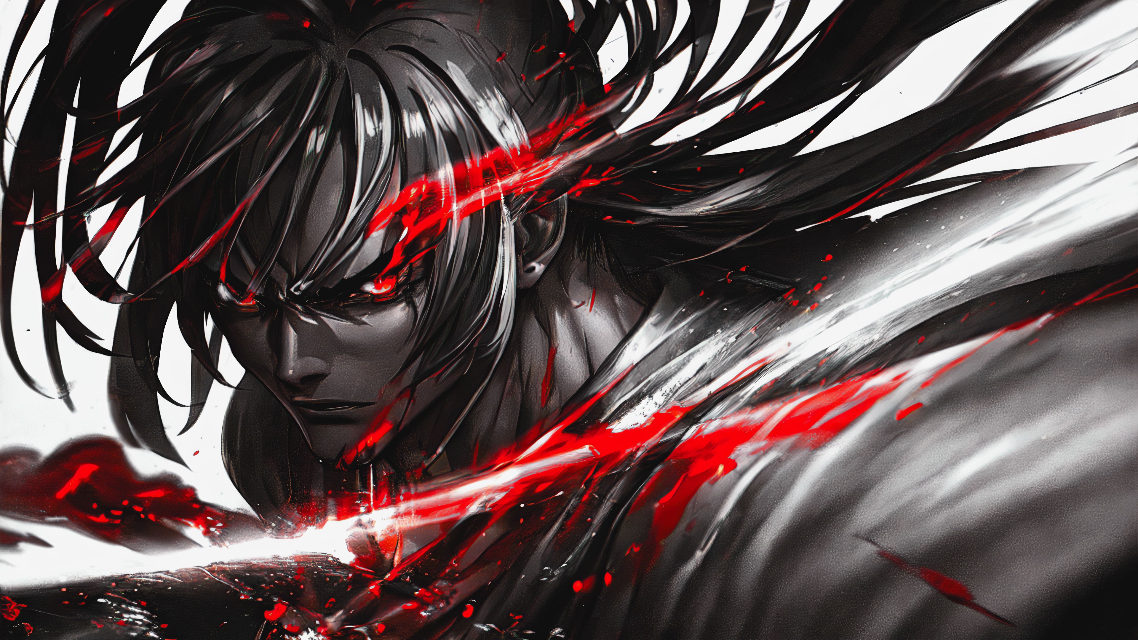 Stable Diffusion 4K Ai Art Men Red Illustration Digital Art Evil Red Eyes 3840x2160