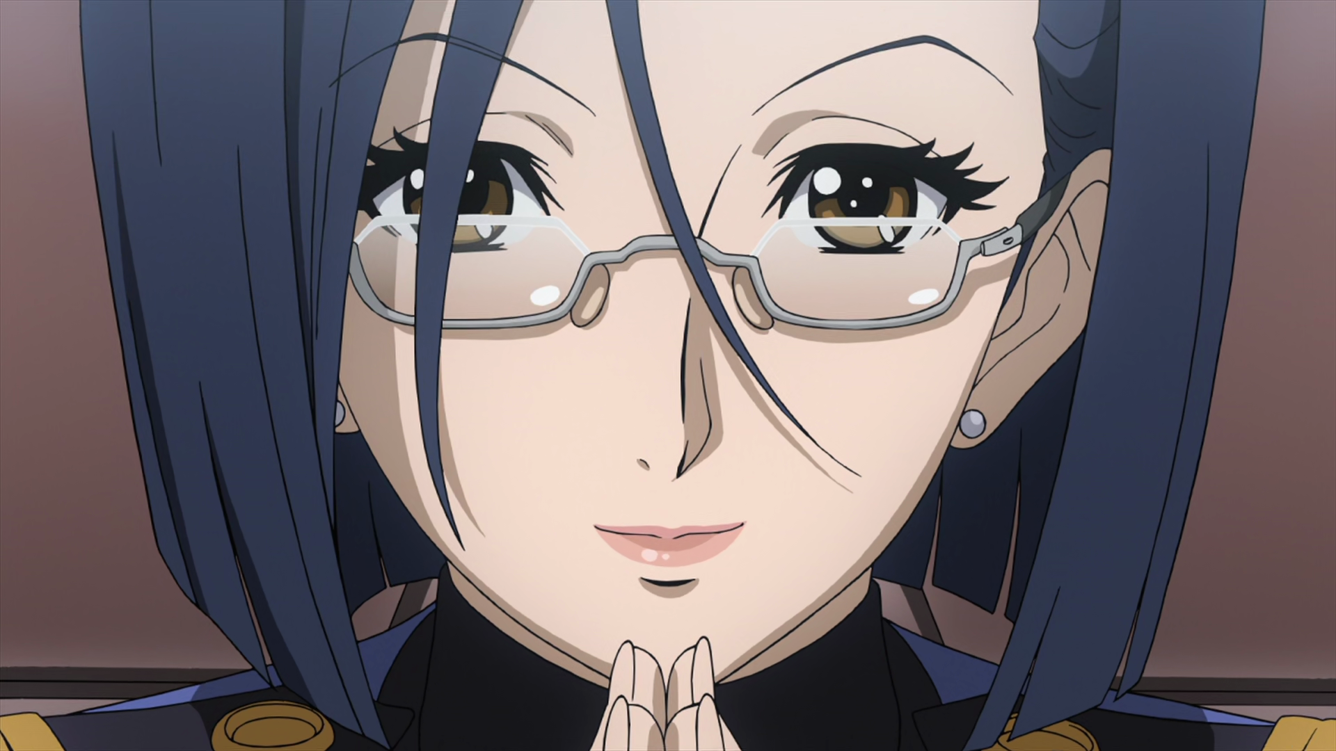 Space Battleship Yamato 2199 Smiling Blue Hair Brown Eyes Glasses Kaoru Niimi Anime Screenshot Looki 1920x1080