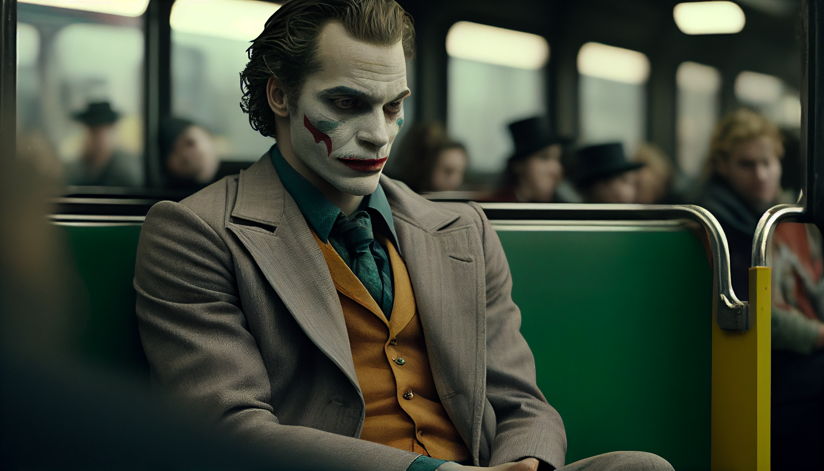 Joker Joker 2019 Movie Face Makeup Clown Interior Sitting Suits 2688x1536