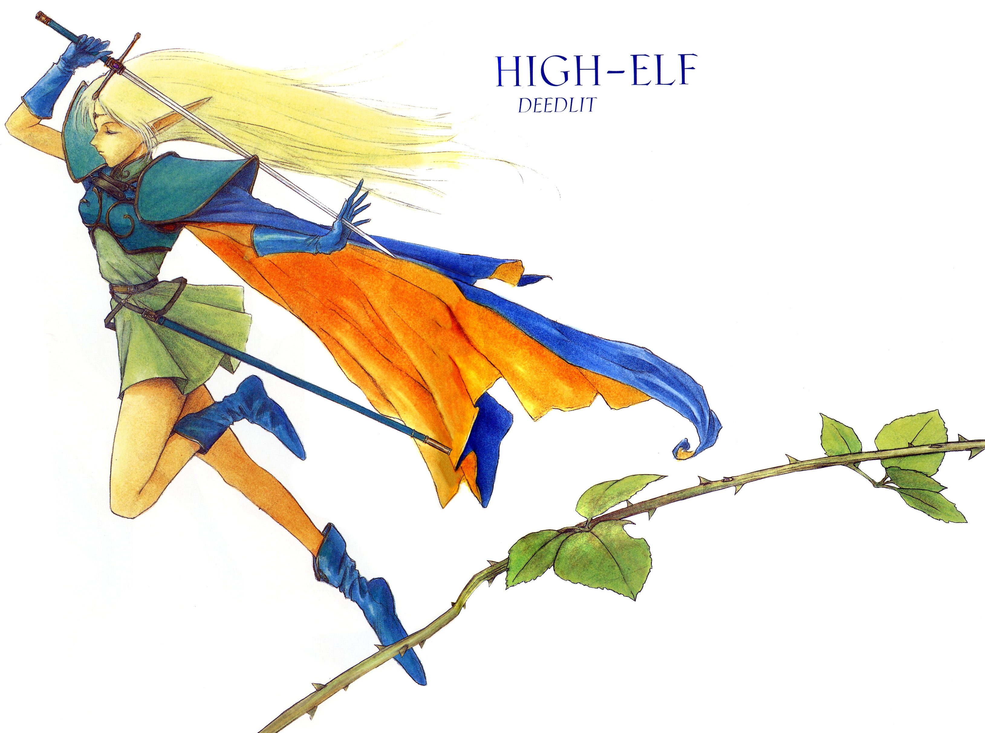 Record Of Lodoss War Deedlit High Elf Blonde Sword Anime Girls 3258x2426