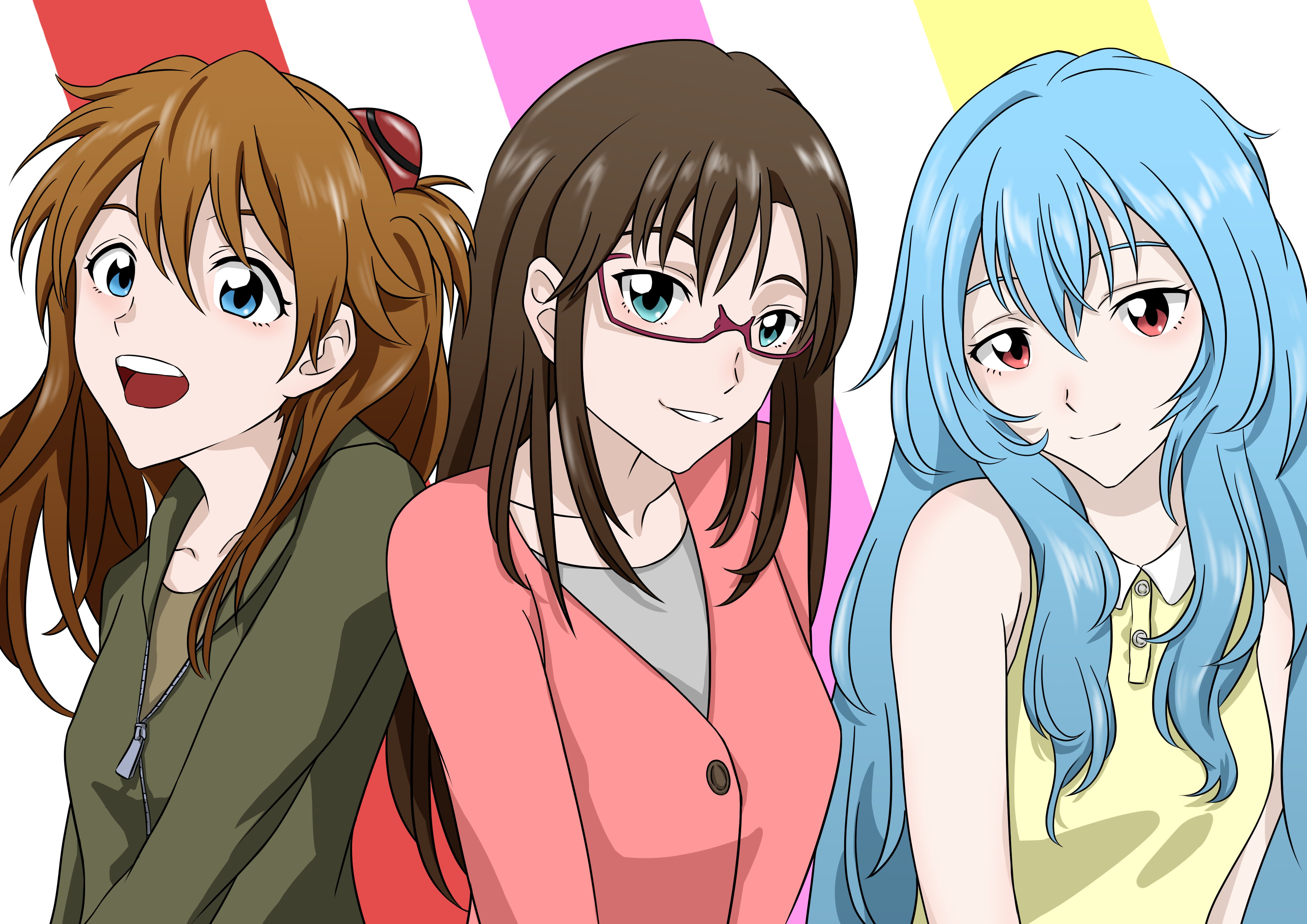 Anime Anime Girls Rebuild Of Evangelion Neon Genesis Evangelion Ayanami Rei Asuka Langley Soryu Maki 4093x2894