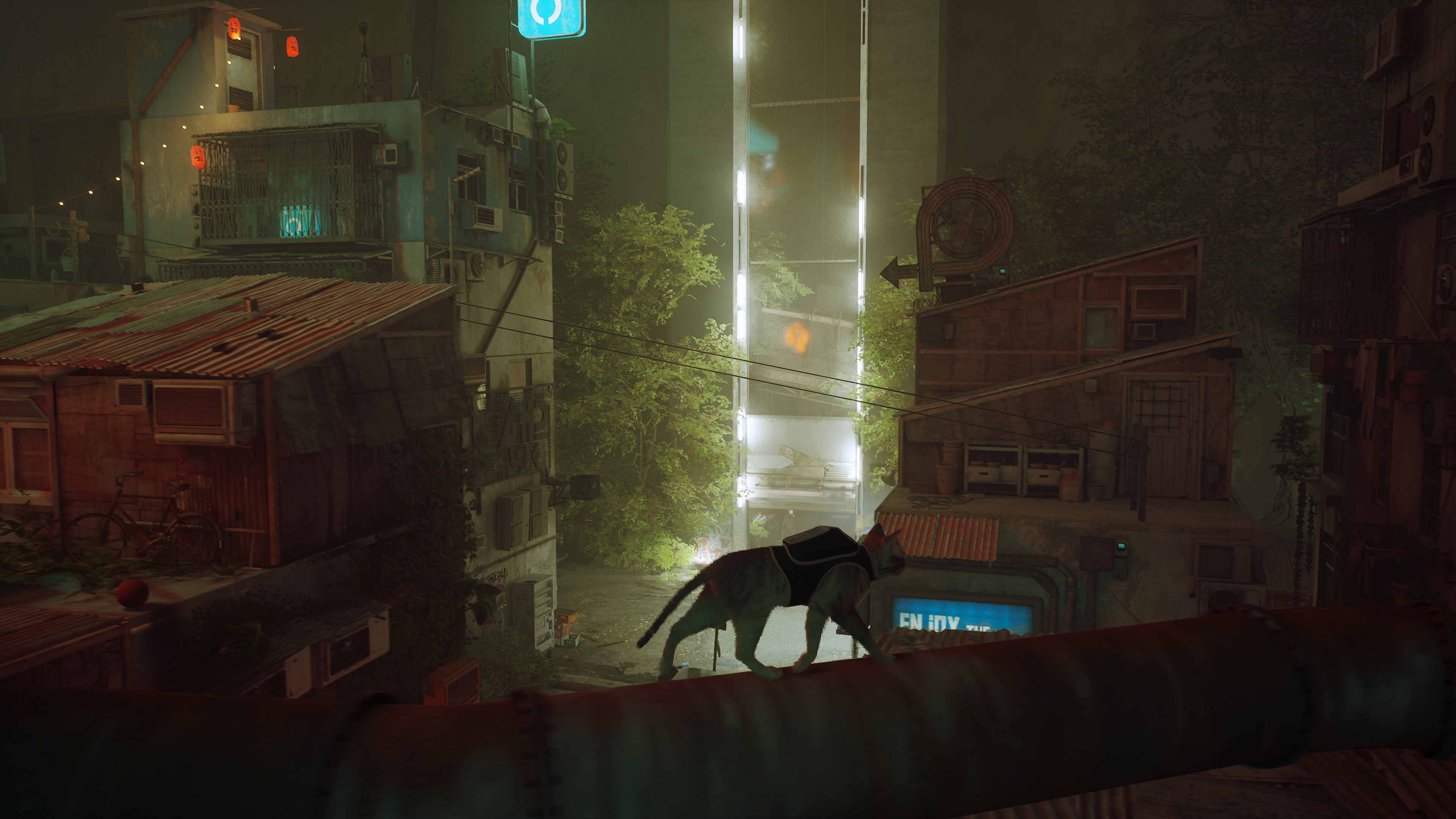 Stray Cyberpunk City Dystopian Cats Video Games 3840x2160