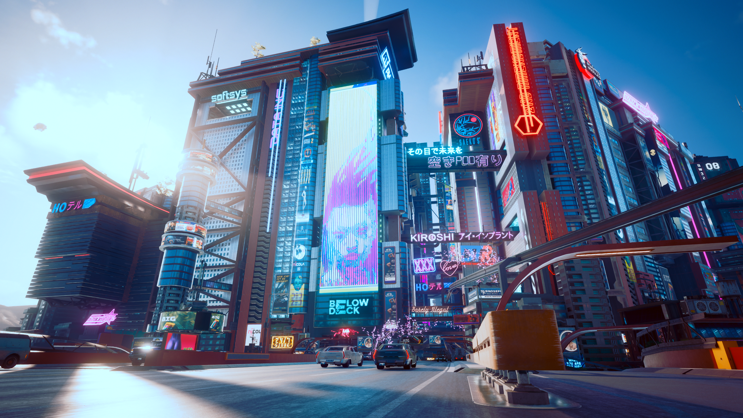 Screen Shot Cyberpunk 2077 CD Projekt RED Video Games CGi City City Lights Building 2560x1440