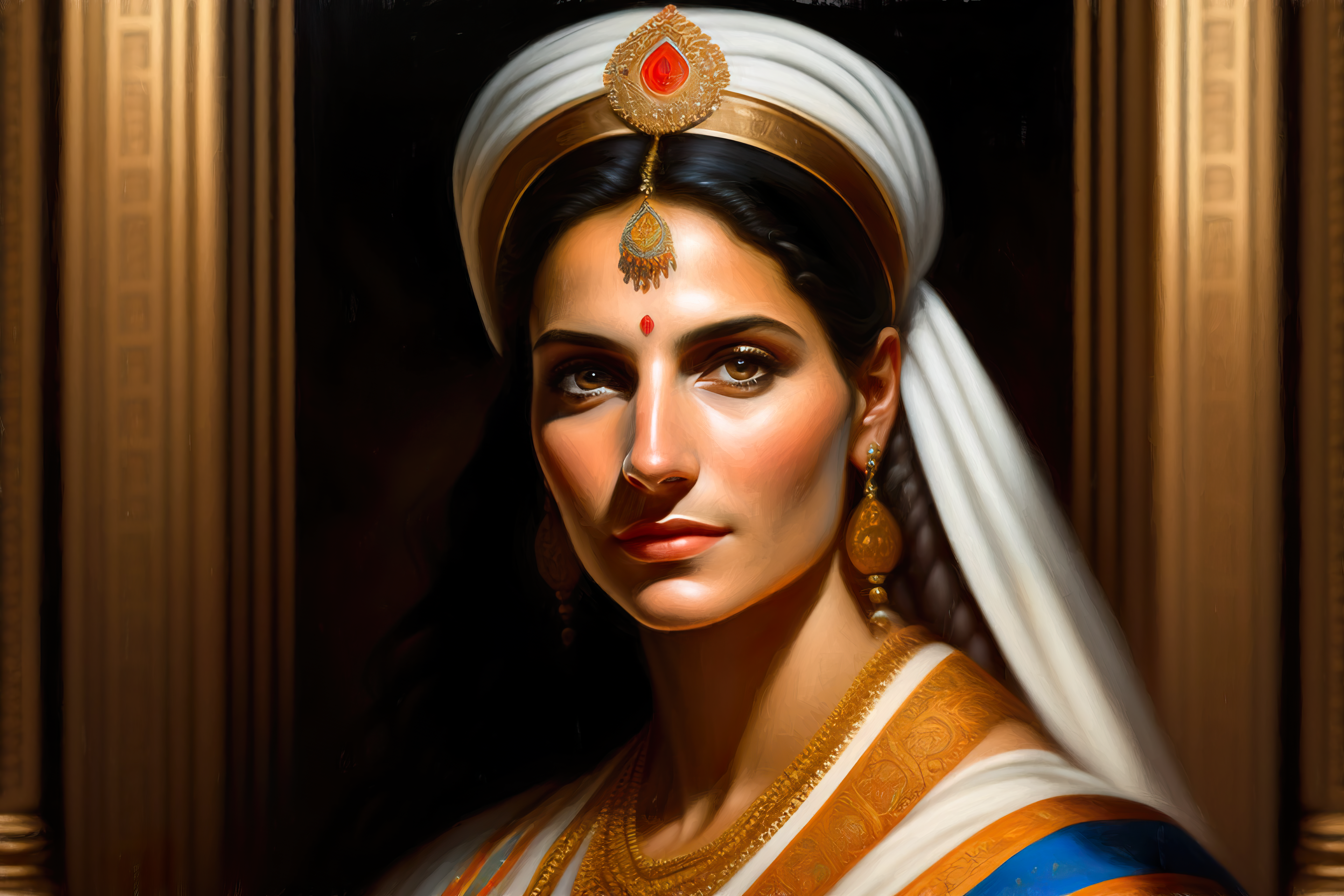 Lexica Ai Art Portrait Women Oil Painting Hat Greek Women Vibrant Detailed Face 3840x2560