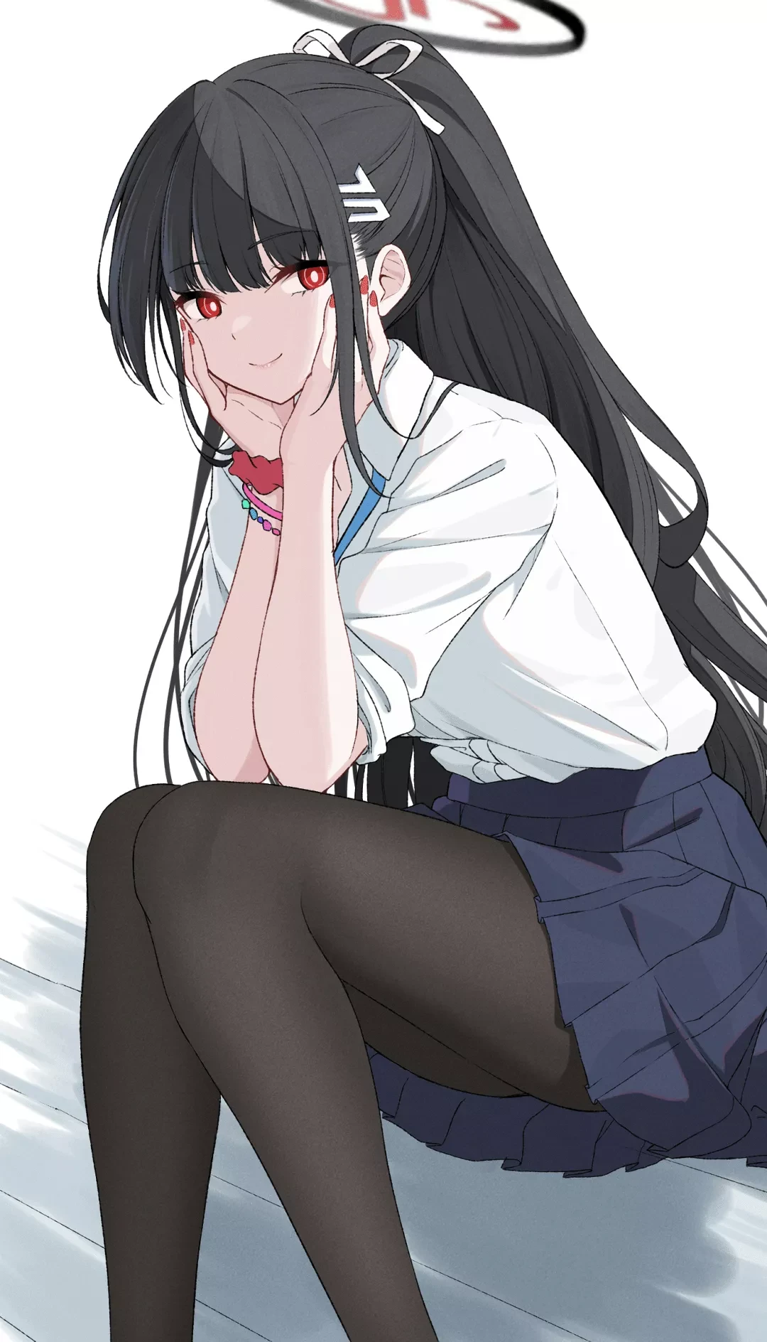 Anime Anime Girls Schoolgirl School Uniform Long Hair Ponytail Looking At Viewer Smiling Portrait Di 1080x1888