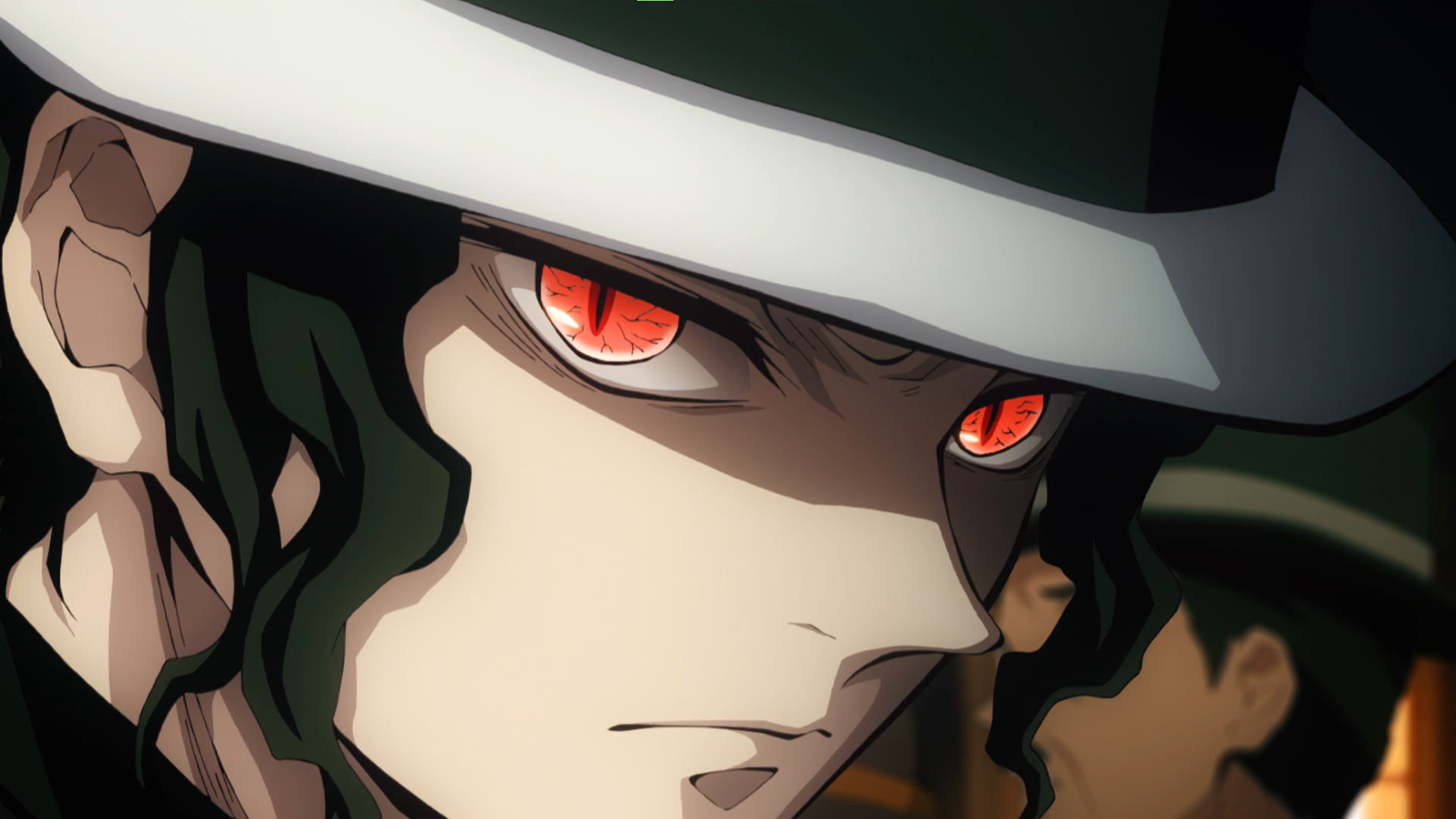 Kimetsu No Yaiba Anime Anime Screenshot Anime Boys Glowing Eyes Muzan Kibutsuji Angry Demon Looking  1920x1080