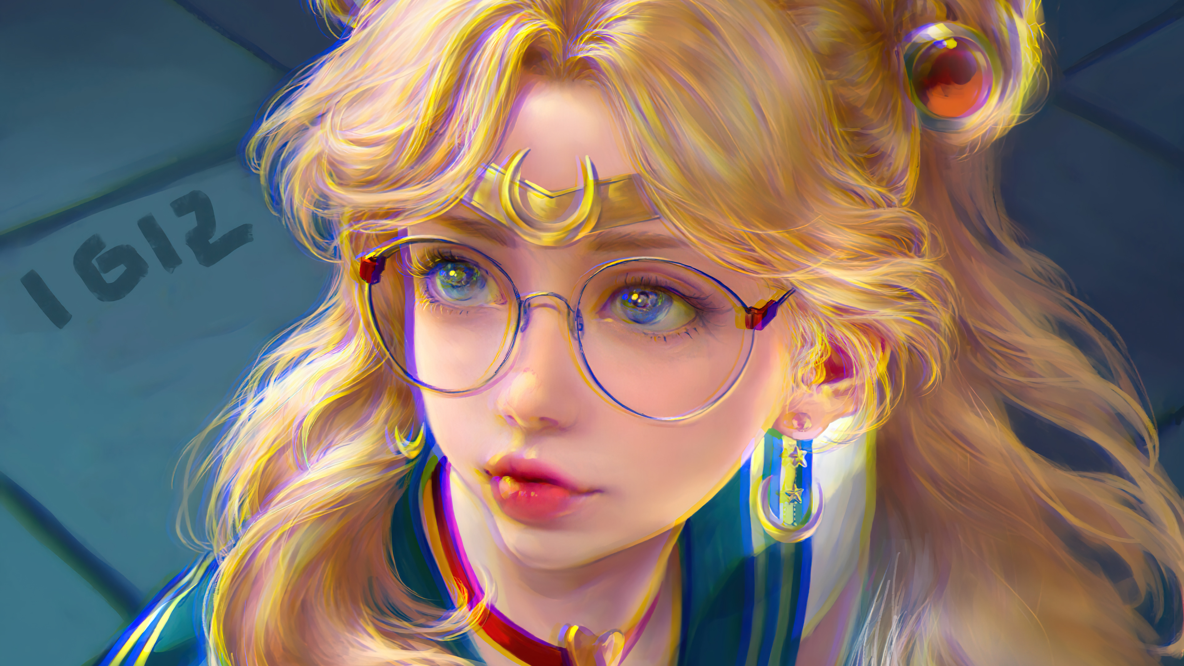 Sailor Moon Digital Art Blonde Anime Anime Girls Glasses 3840x2160