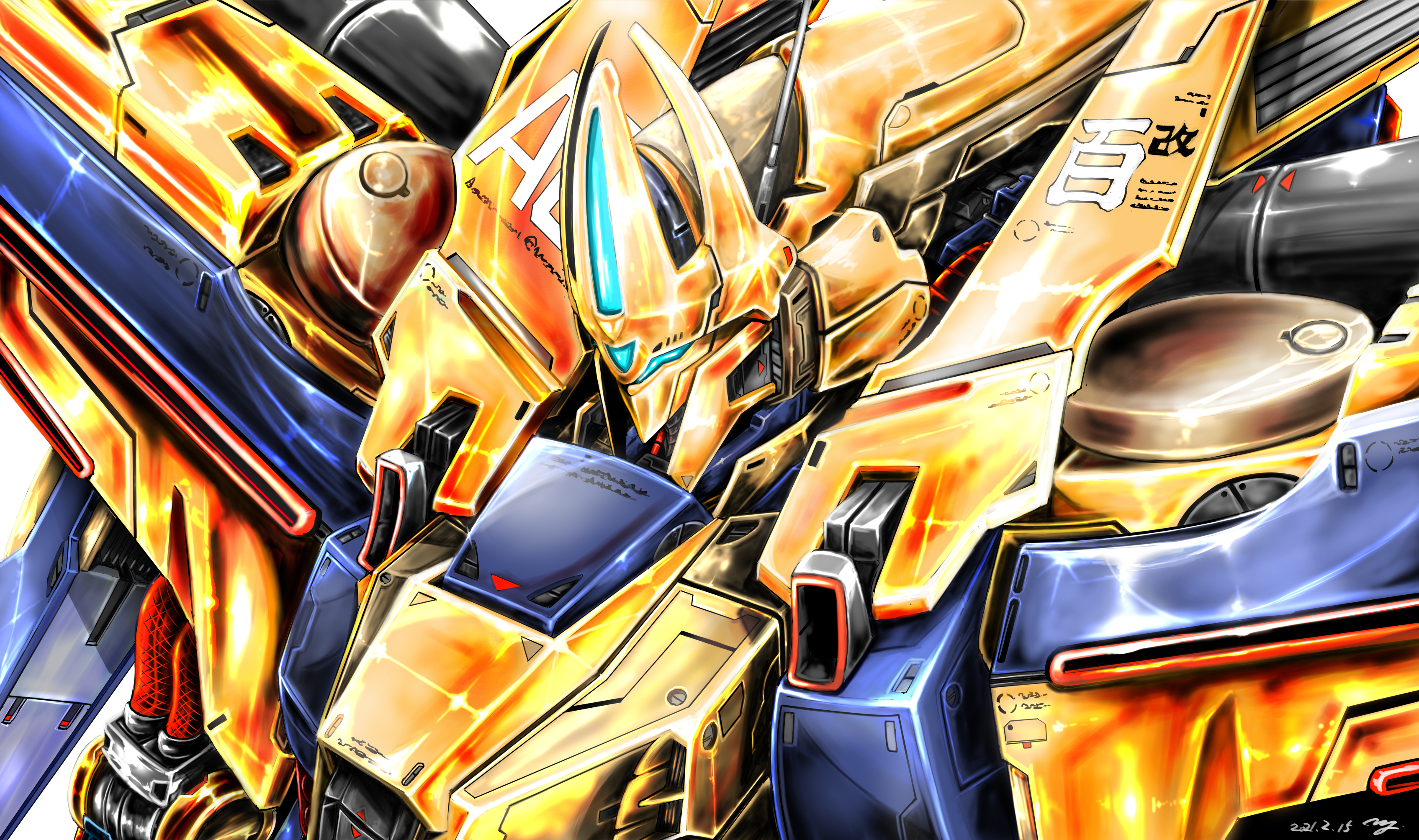 Anime Mechs Super Robot Taisen Full Armor Hyaku Shiki Kai Mobile Suit Mobile Suit Zeta Gundam Artwor 3390x2007