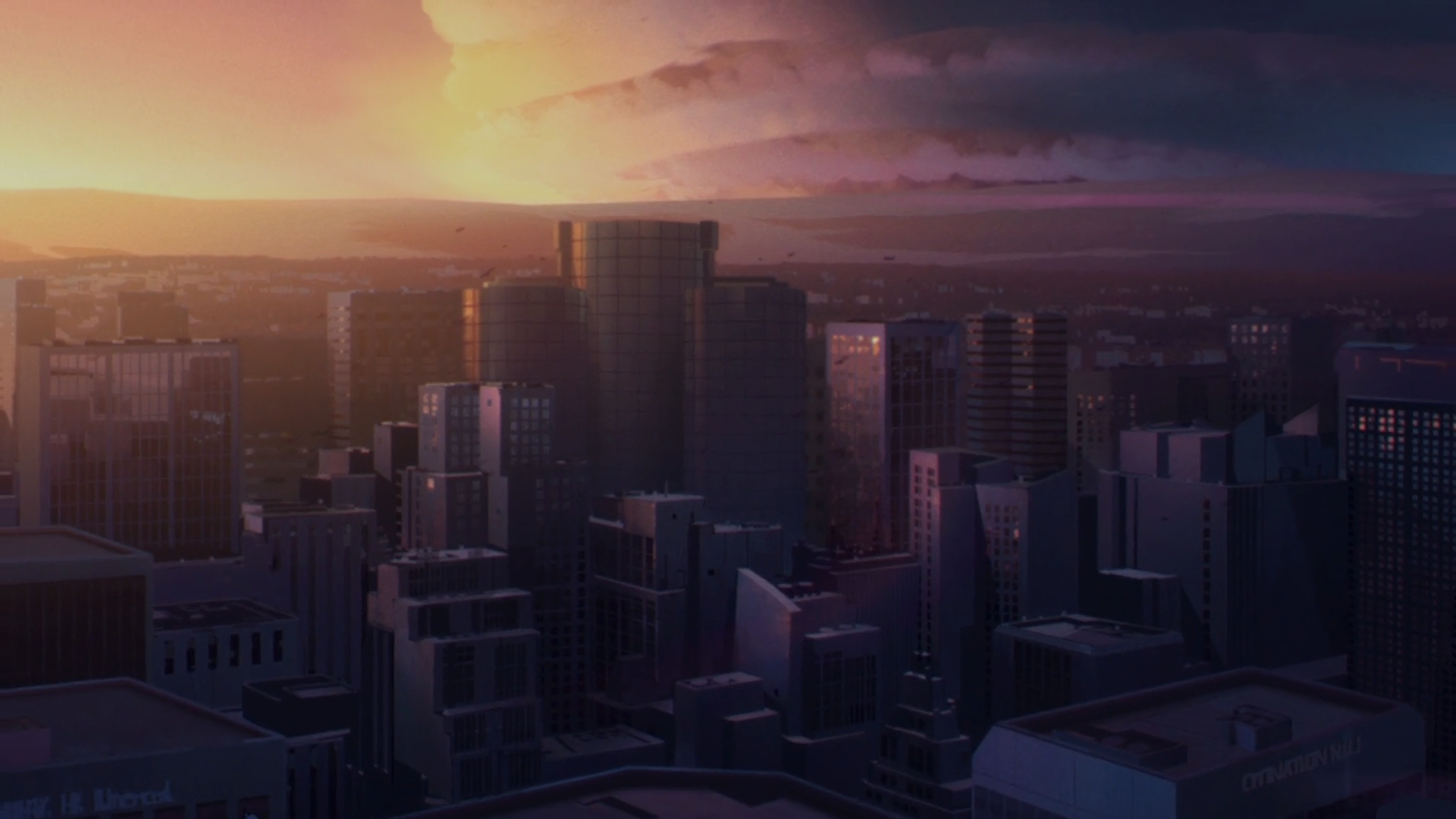 Fate Series Fate Strange Fake Anime Anime Screenshot City Sunset Sunset Glow Cityscape Building Sky  1920x1080