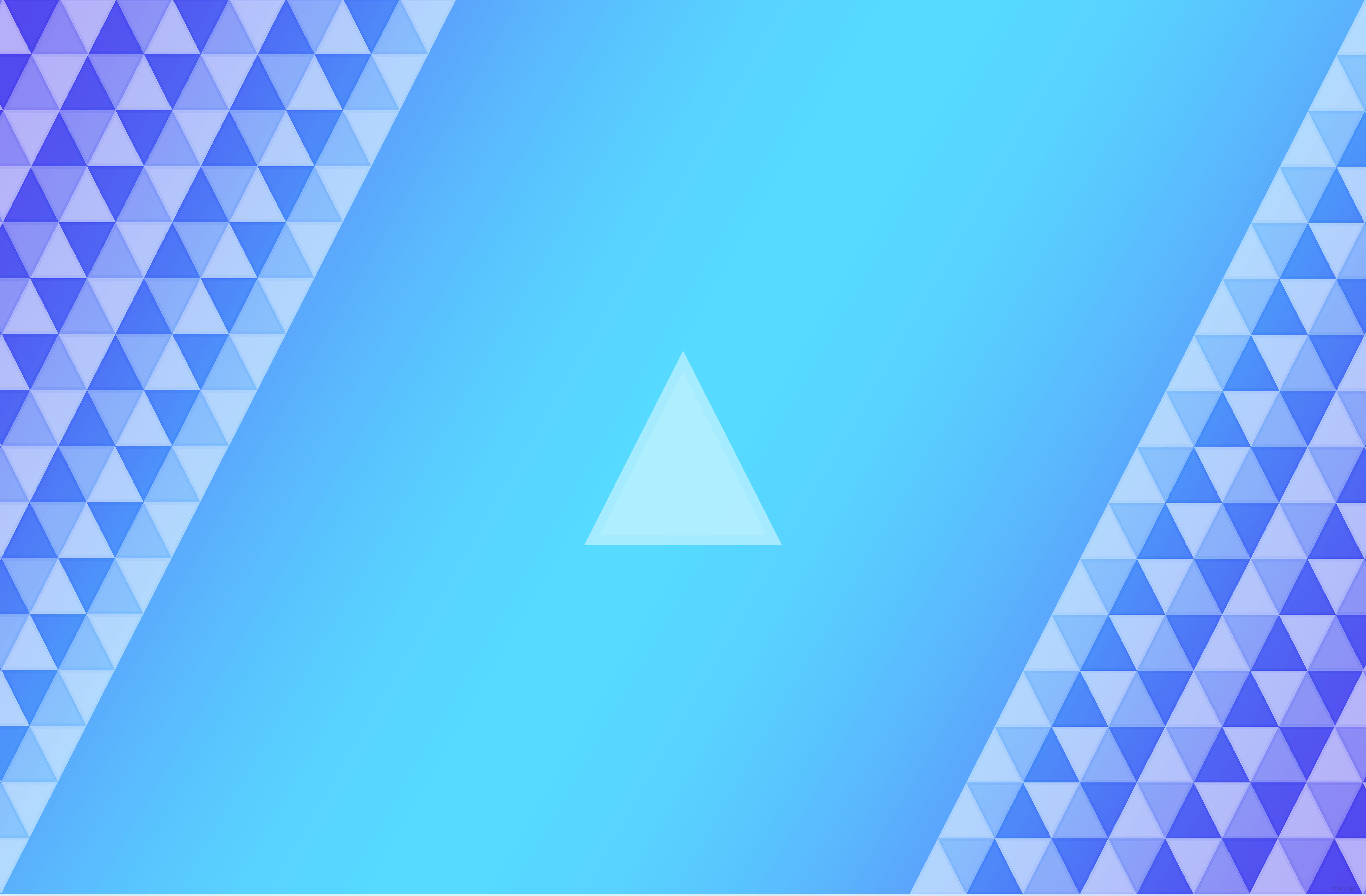 Blue Triangle Geometric Figures Digital Art Blue Background Abstract Minimalism Simple Background 7000x4594