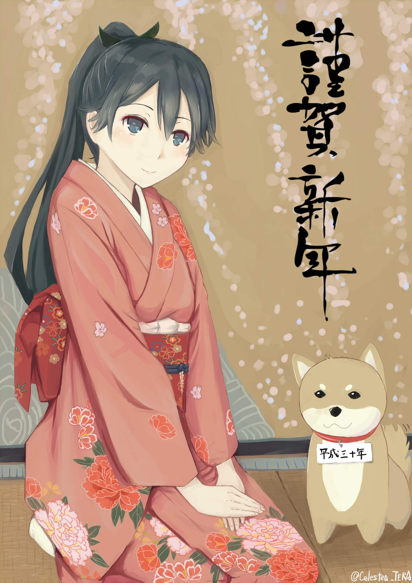Anime Anime Girls Kantai Collection Houshou KanColle Ponytail Brunette Solo Artwork Digital Art Fan  1438x2034