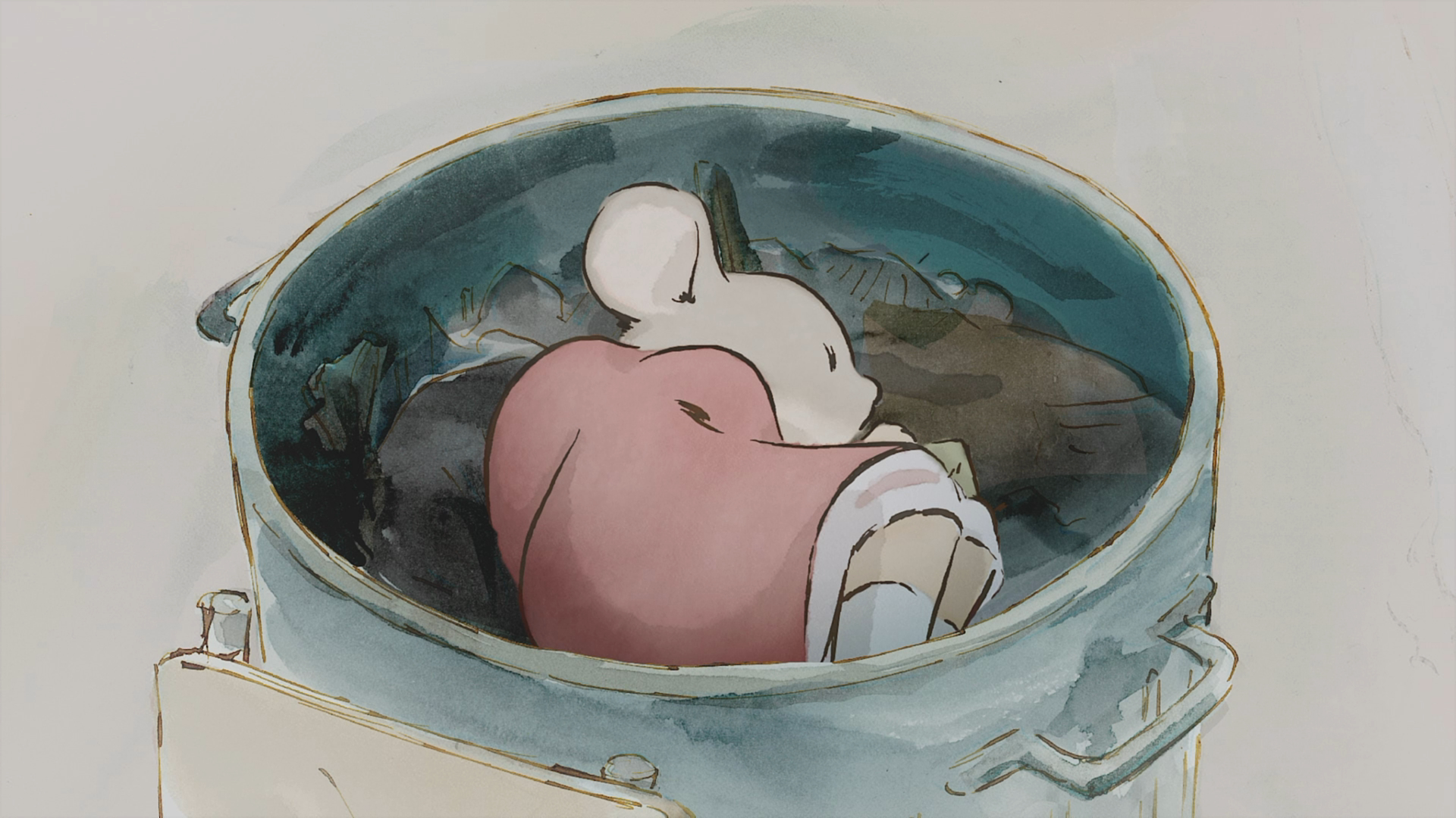 Ernest Celestine Watercolor Style Furry Sleeping 1920x1080
