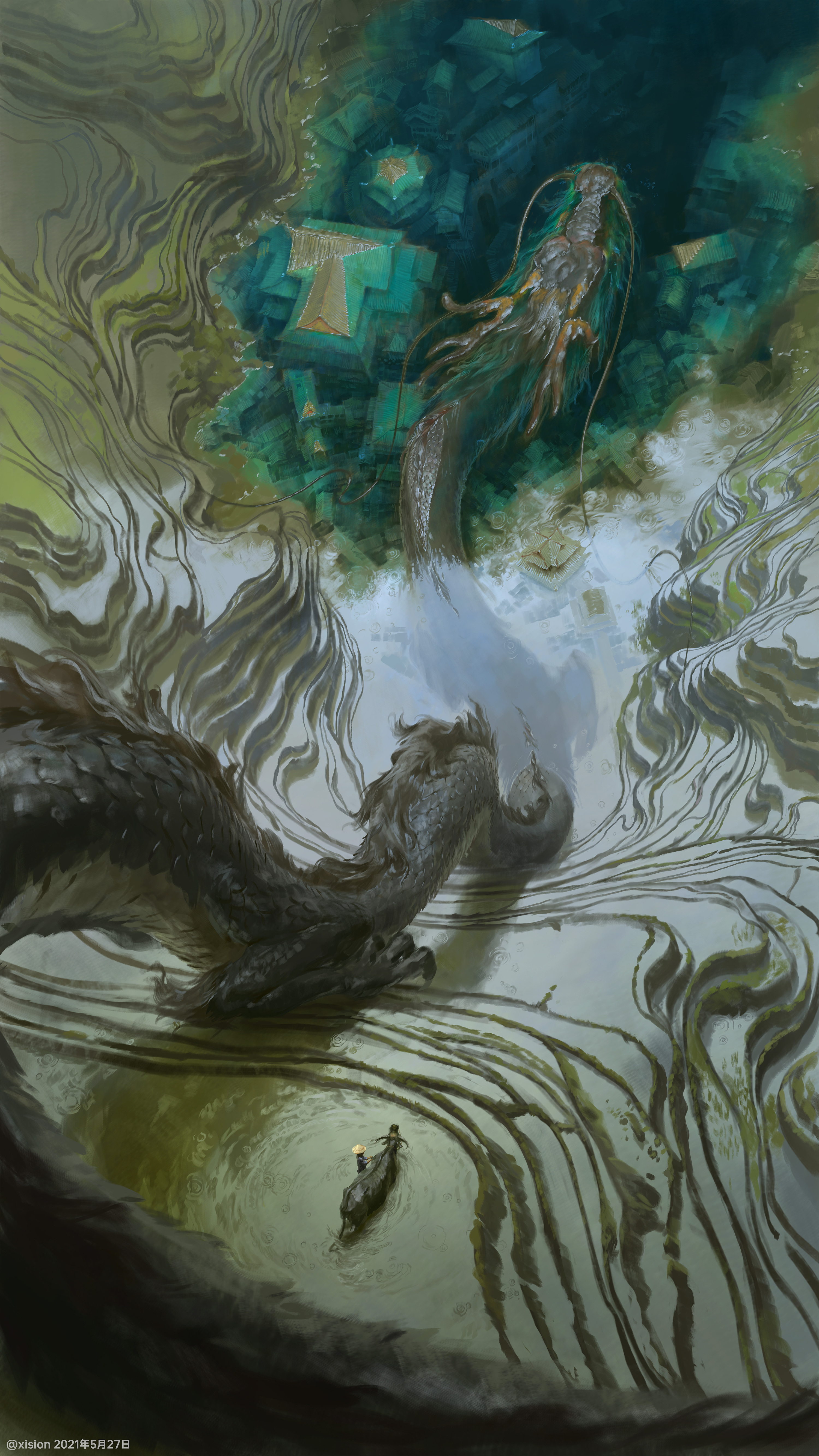 Xision Loong Artauge Mythology Legend Chinese Dragon Dragon Artwork Creature 3000x5333