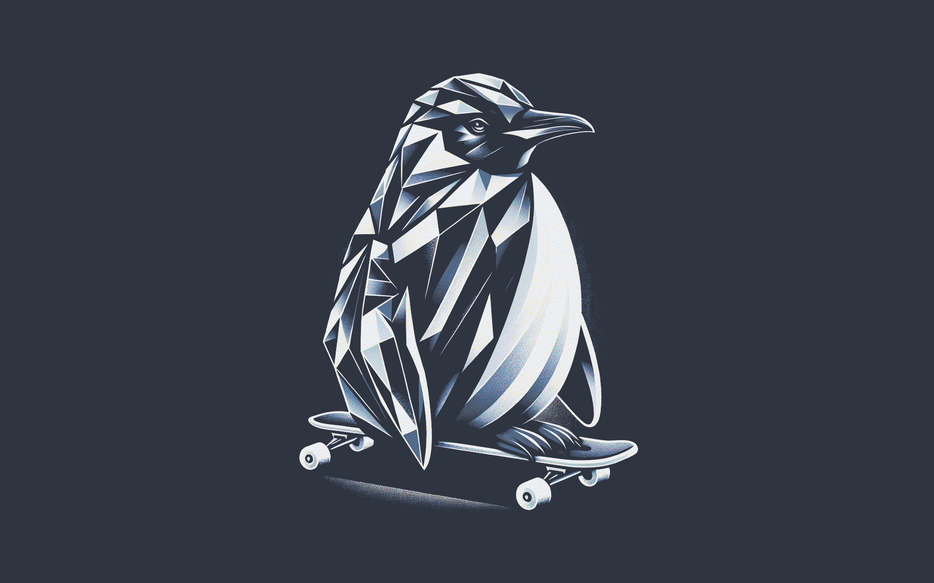 Linux Simple Background Minimalism Penguins Animals Skateboard Peak Digital Art 1920x1200