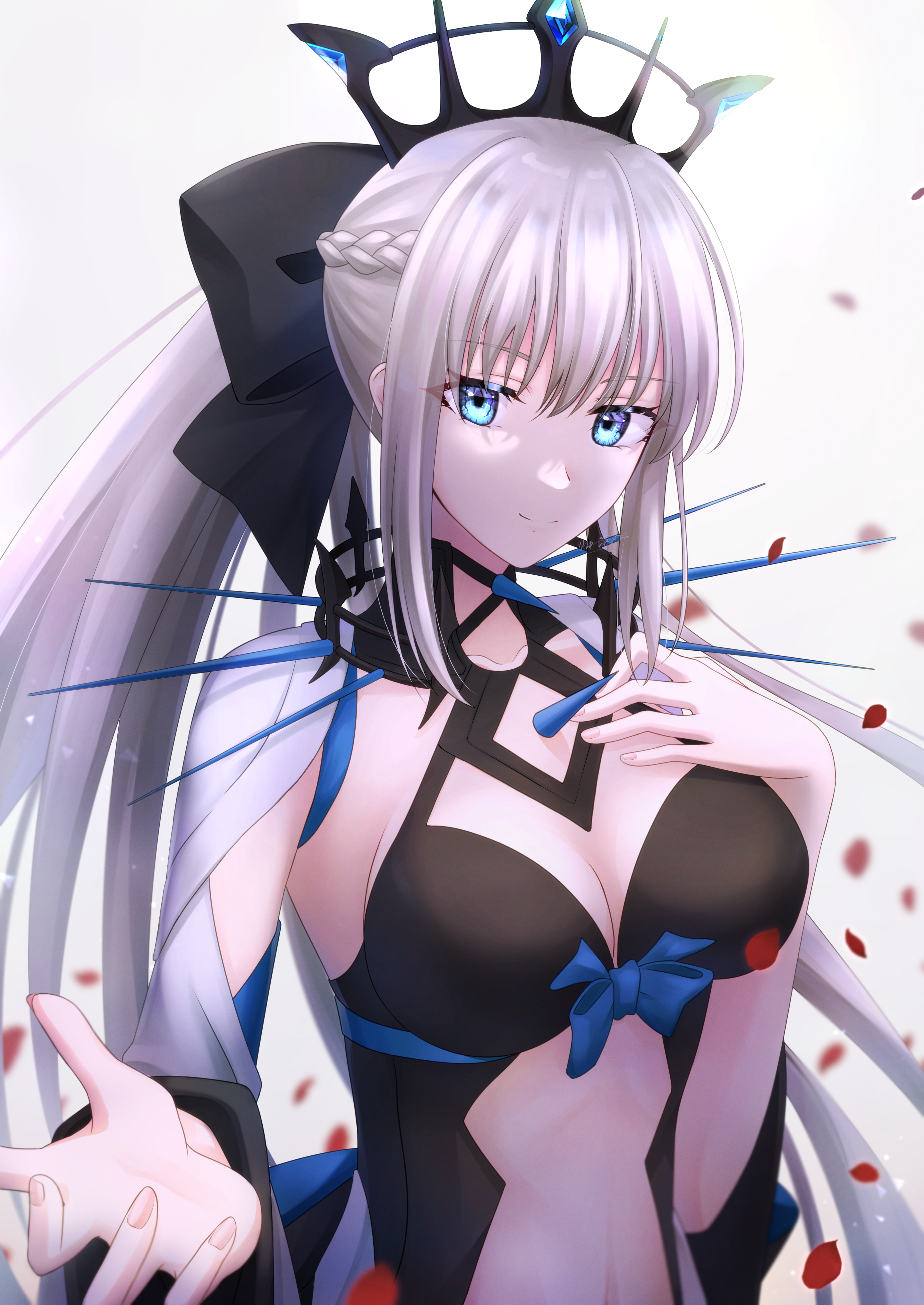 Anime Anime Girls Fate Series Fate Grand Order Morgan Le Fay Ponytail Long Hair White Hair Solo Artw 2881x4069