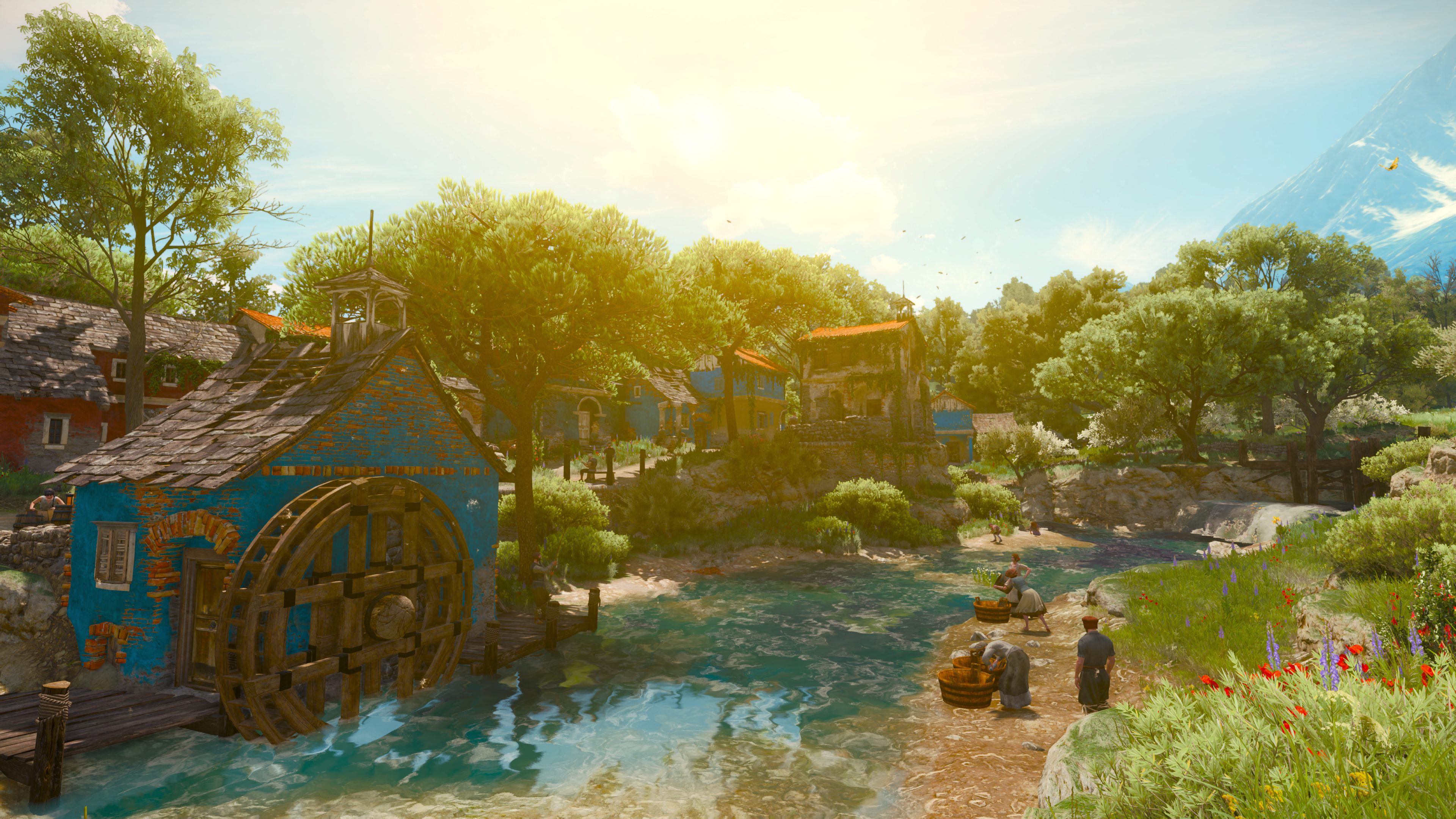 The Witcher 3 Wild Hunt The Witcher 3 Wild Hunt Blood And Wine Nature Video Games Water Trees Buildi 3840x2160