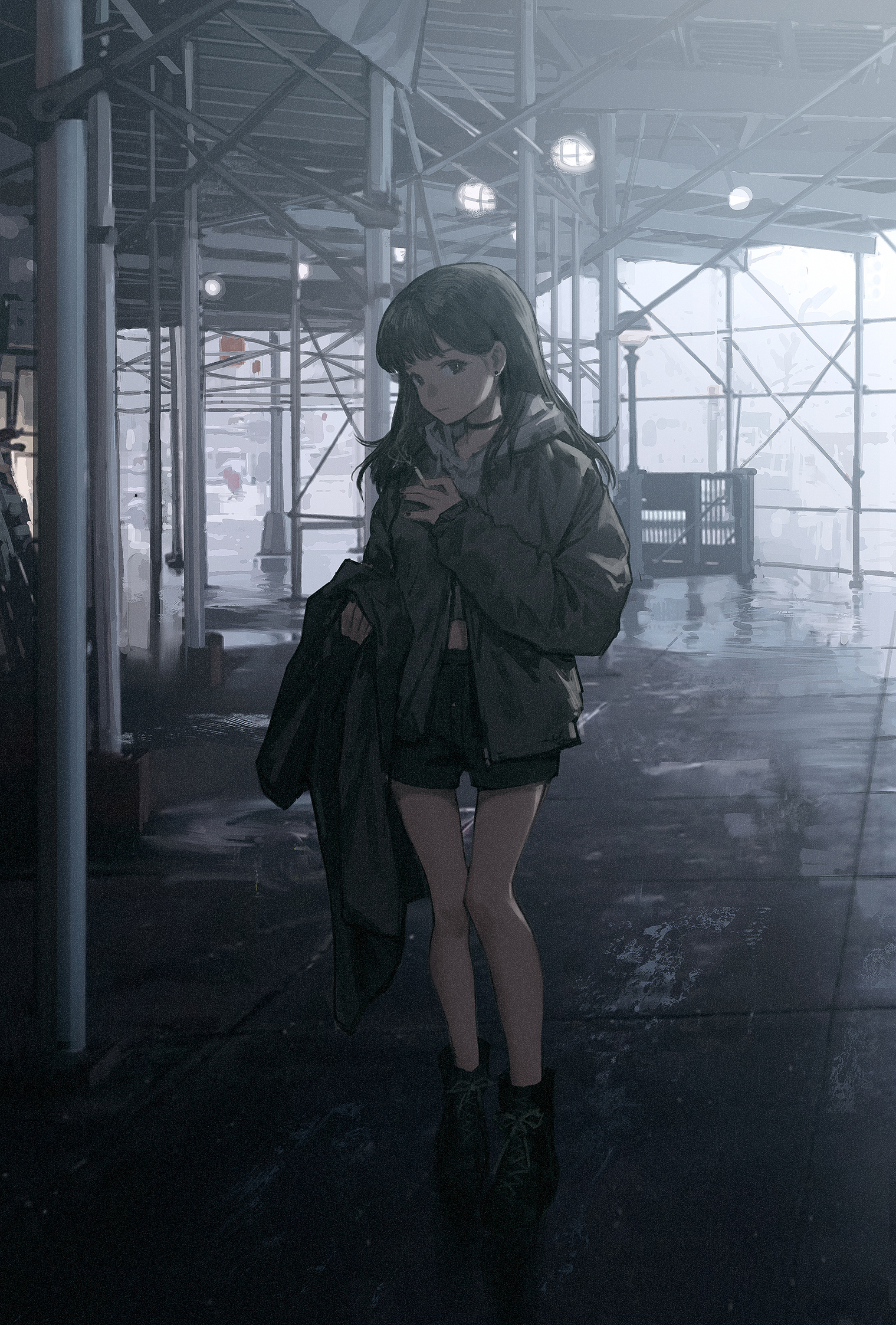 Download Bluehaired Anime Girl Smoking Wallpaper  Wallpaperscom