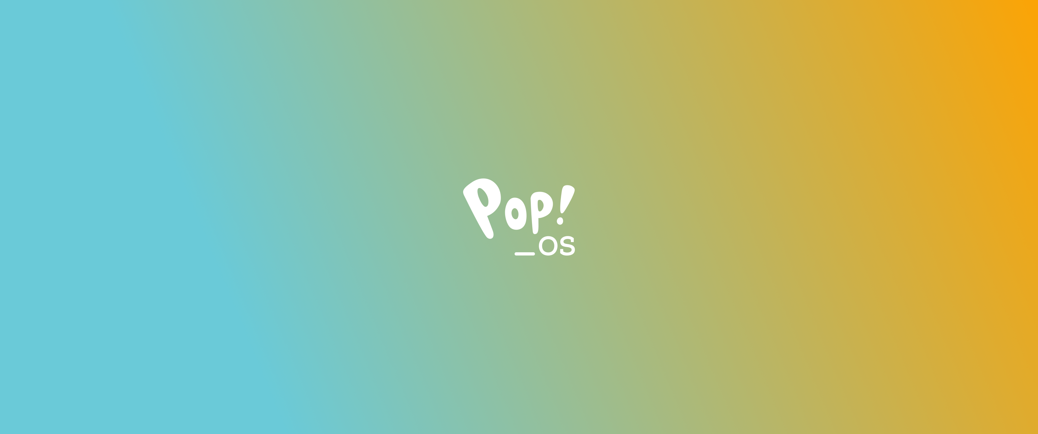 Gradient Minimalism Operating System Pop OS Linux Logo Simple Background 3440x1440