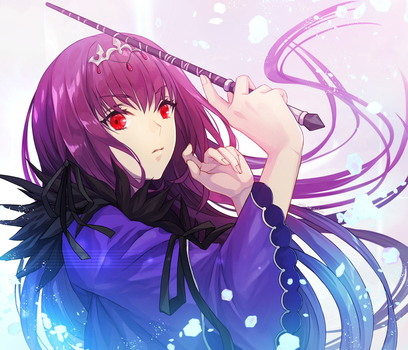 Anime Anime Girls Fate Series Fate Grand Order Solo Scathach Skadi Long Hair Purple Hair Artwork Dig 1400x1200