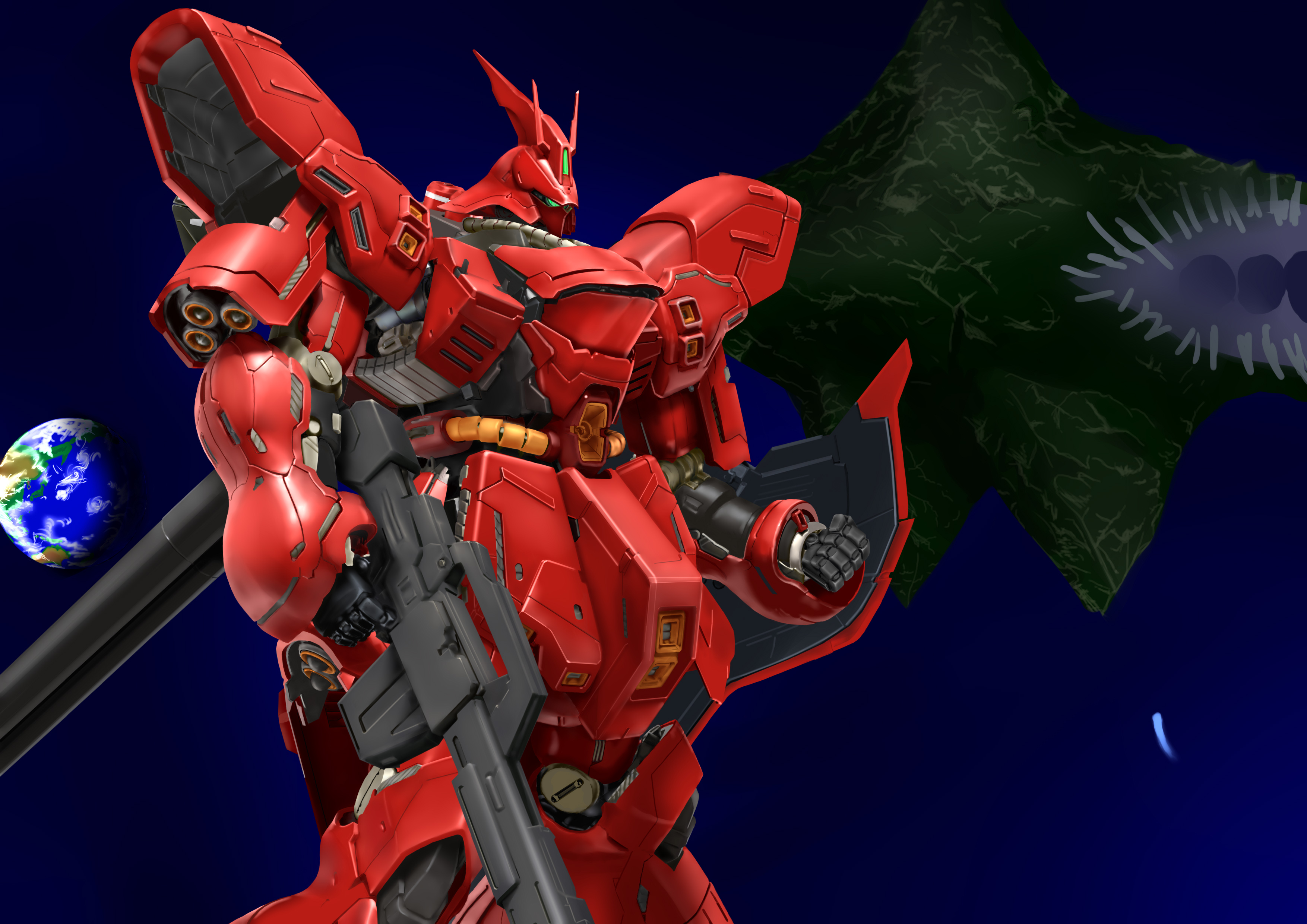 Anime Mechs Mobile Suit Gundam Chars Counterattack Sazabi Mobile Suit Artwork Digital Art Fan Art 3508x2480