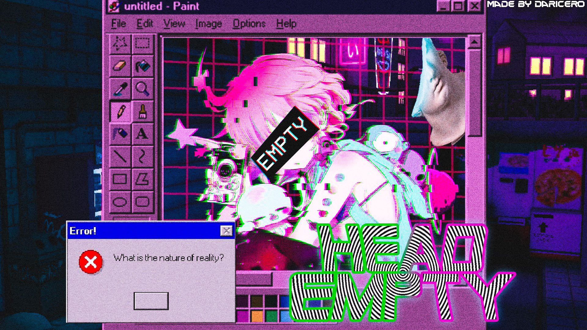 Download wallpaper girl, anime, sad, Chinese, Vaporwave, Glitch, section  style in resolution 1920x1080