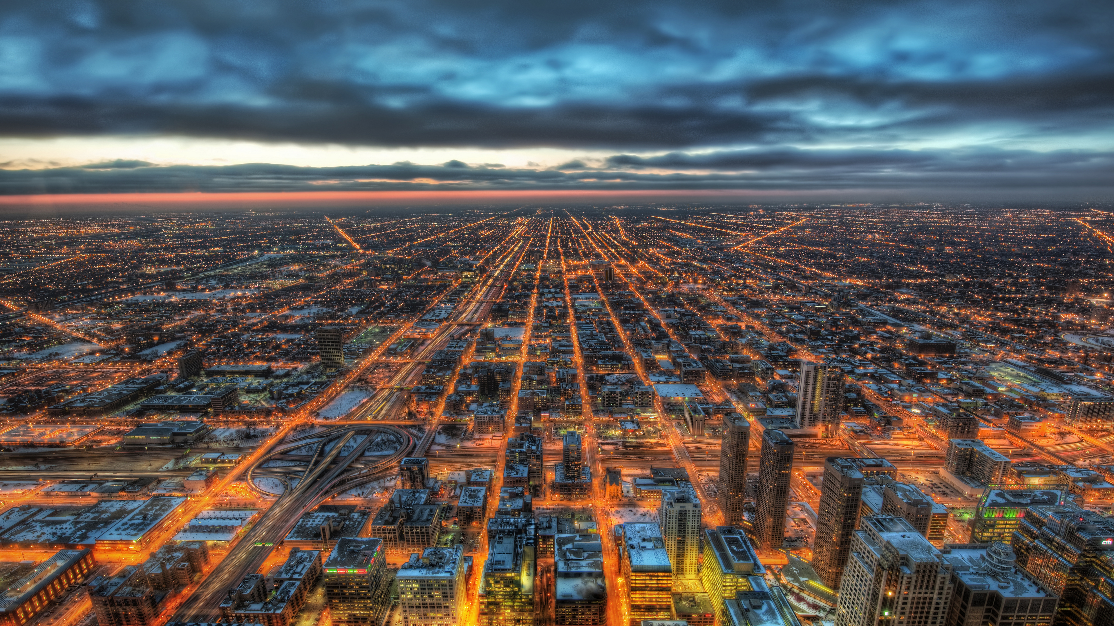 Trey Ratcliff Photography Chicago USA Cityscape Lights Horizon Road Building Skyscraper Sky Clouds C 3840x2160