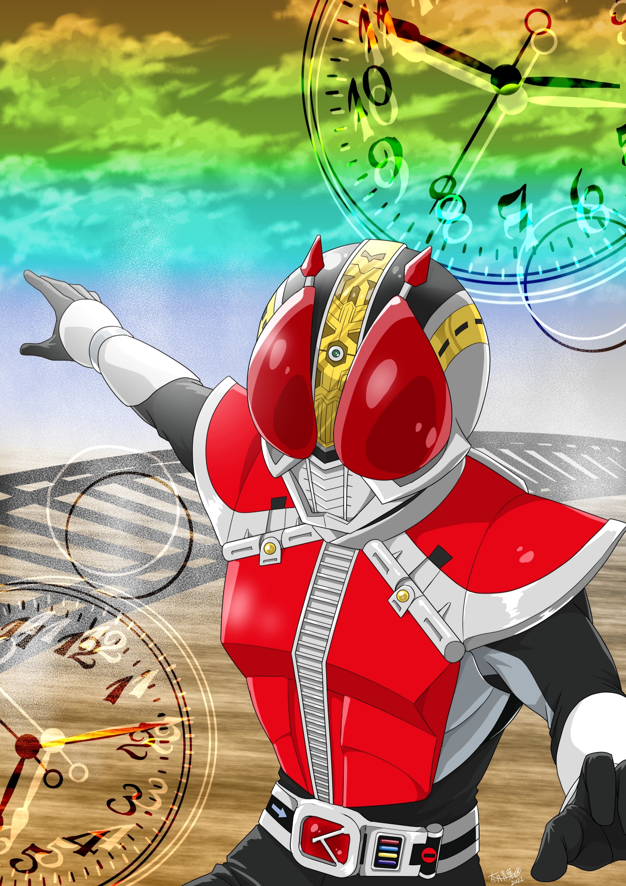 Anime Tokusatsu Kamen Rider Den O Kamen Rider Den O Sword Form Kamen Rider Solo Artwork Digital