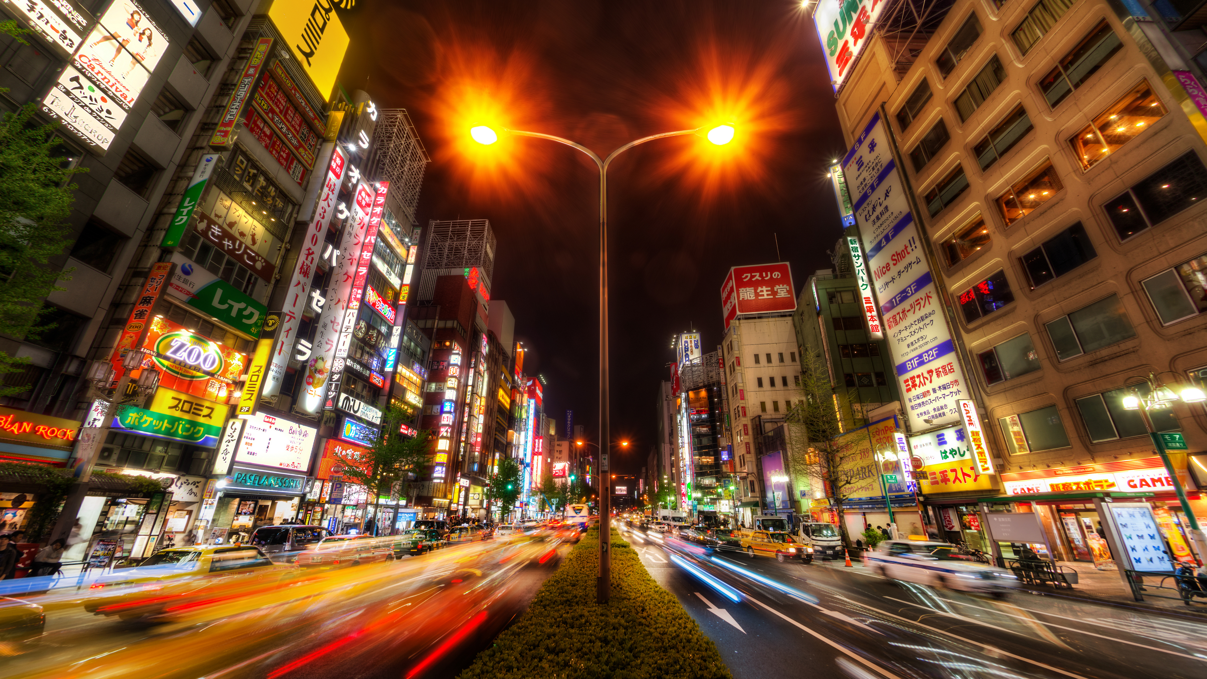 Trey Ratcliff Photography Japan Tokyo Night Lights Street Building Stores Car City City Lights Stree 3840x2160