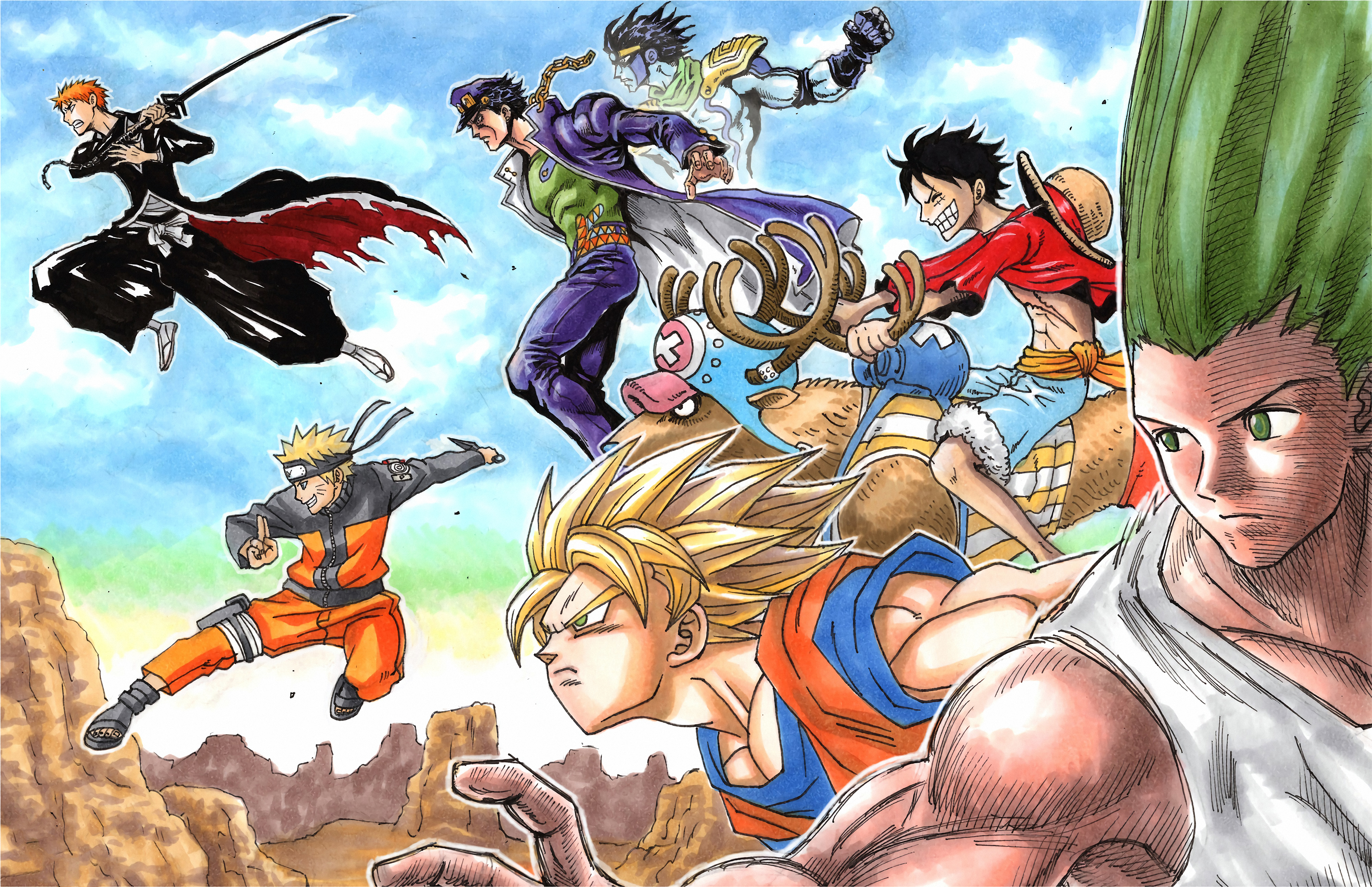 Dragon Ball Bleach One Piece Jojo Naruto Anime Hunter X Hunter Gon Hunter X Hunter Son Goku Anime An 4000x2588