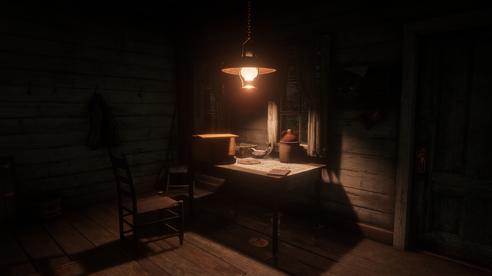 Red Dead Redemption Red Dead Redemption 2 Soft Shading Room Video Games CGi Interior Window Chair La 1919x1079