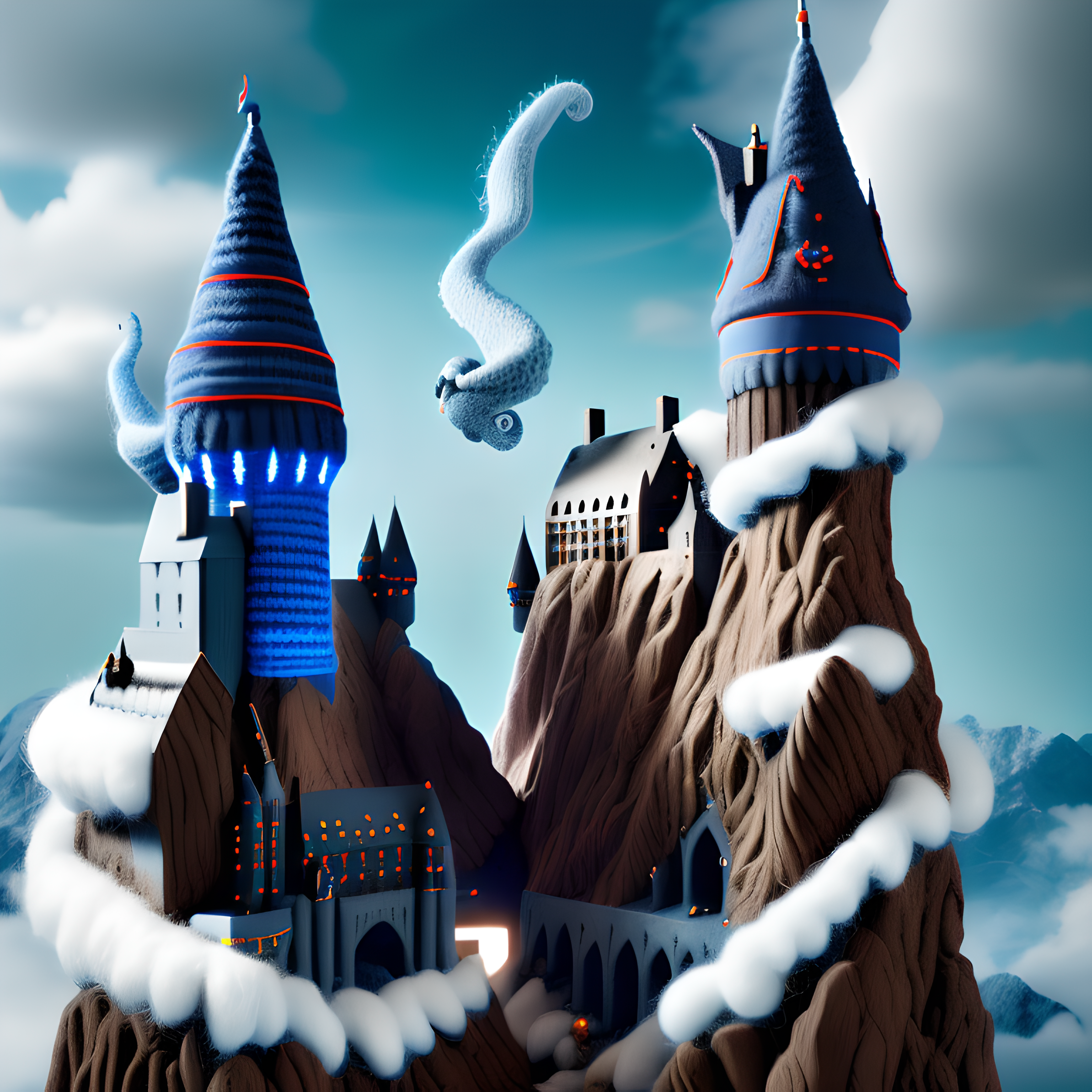 Stable Diffusion Ai Art Blender CGi Daniel Radcliffe Emma Watson Hogwarts 3072x3072