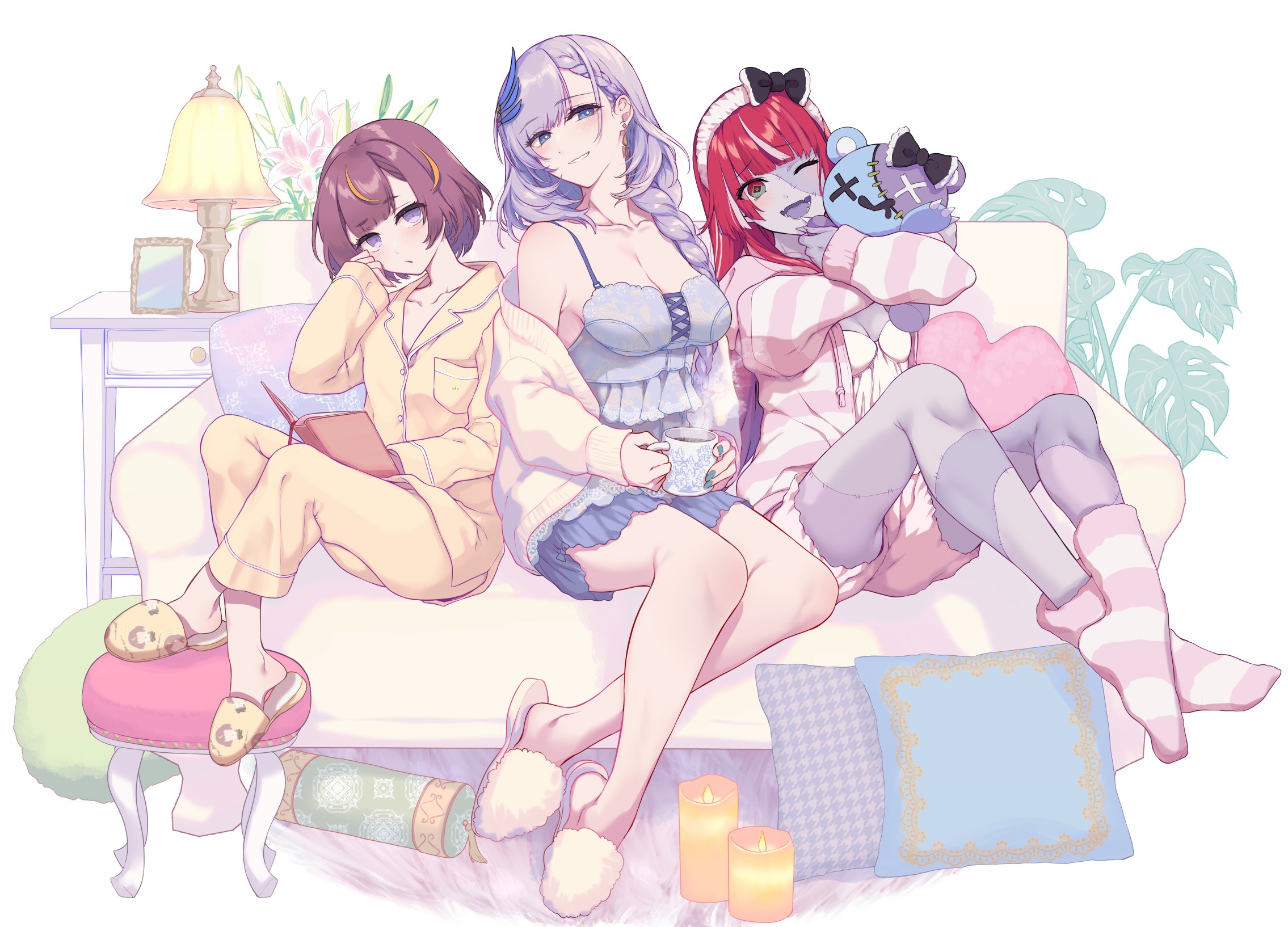 Pavolia Reine Anya Melfissa Kureiji Ollie Hololive Virtual Youtuber Sleepover Pyjamas Anime Girls Ho 2270x1634