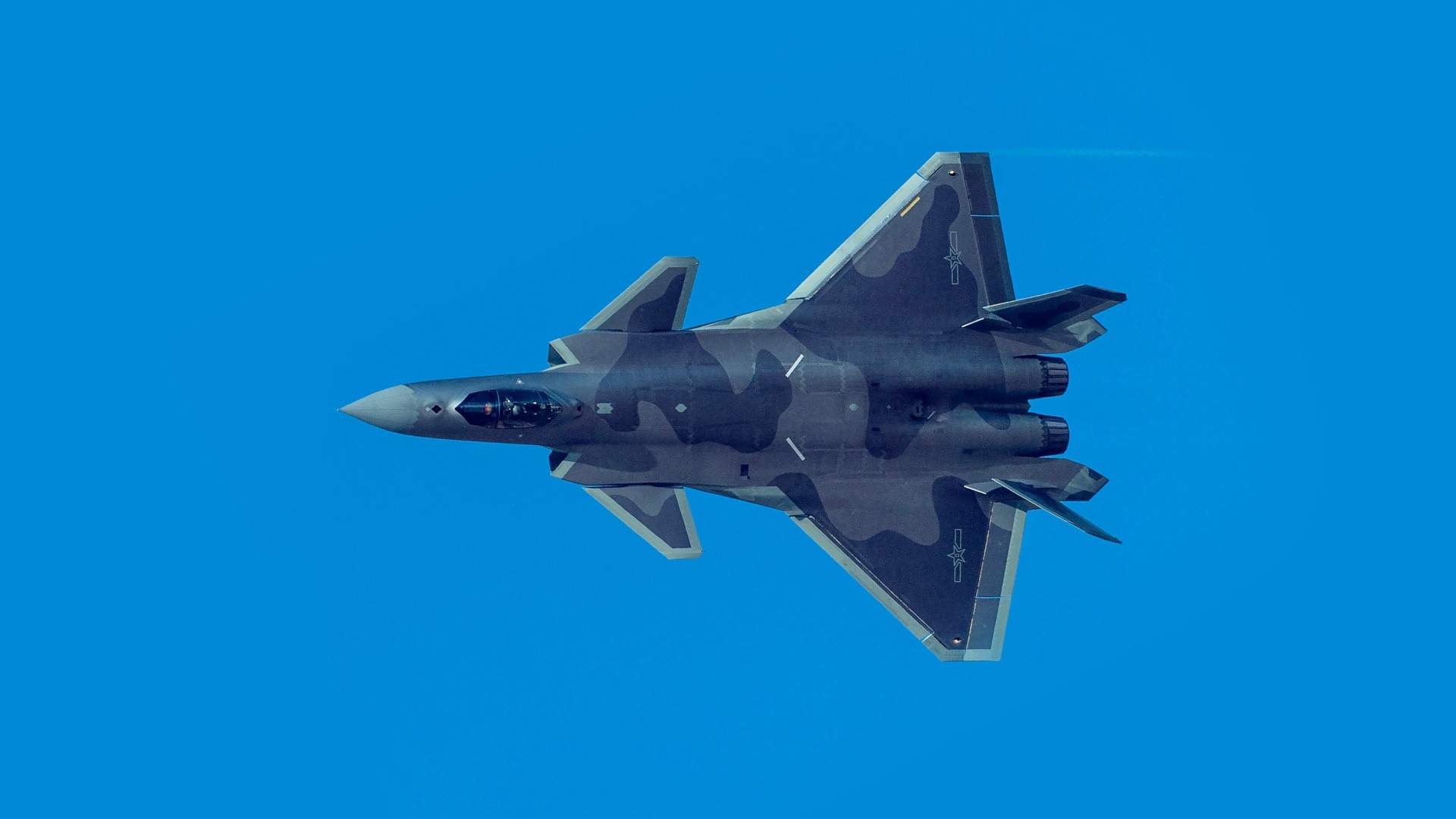 Aircraft J20 China Air Force PLAAF Blue Background 1920x1080