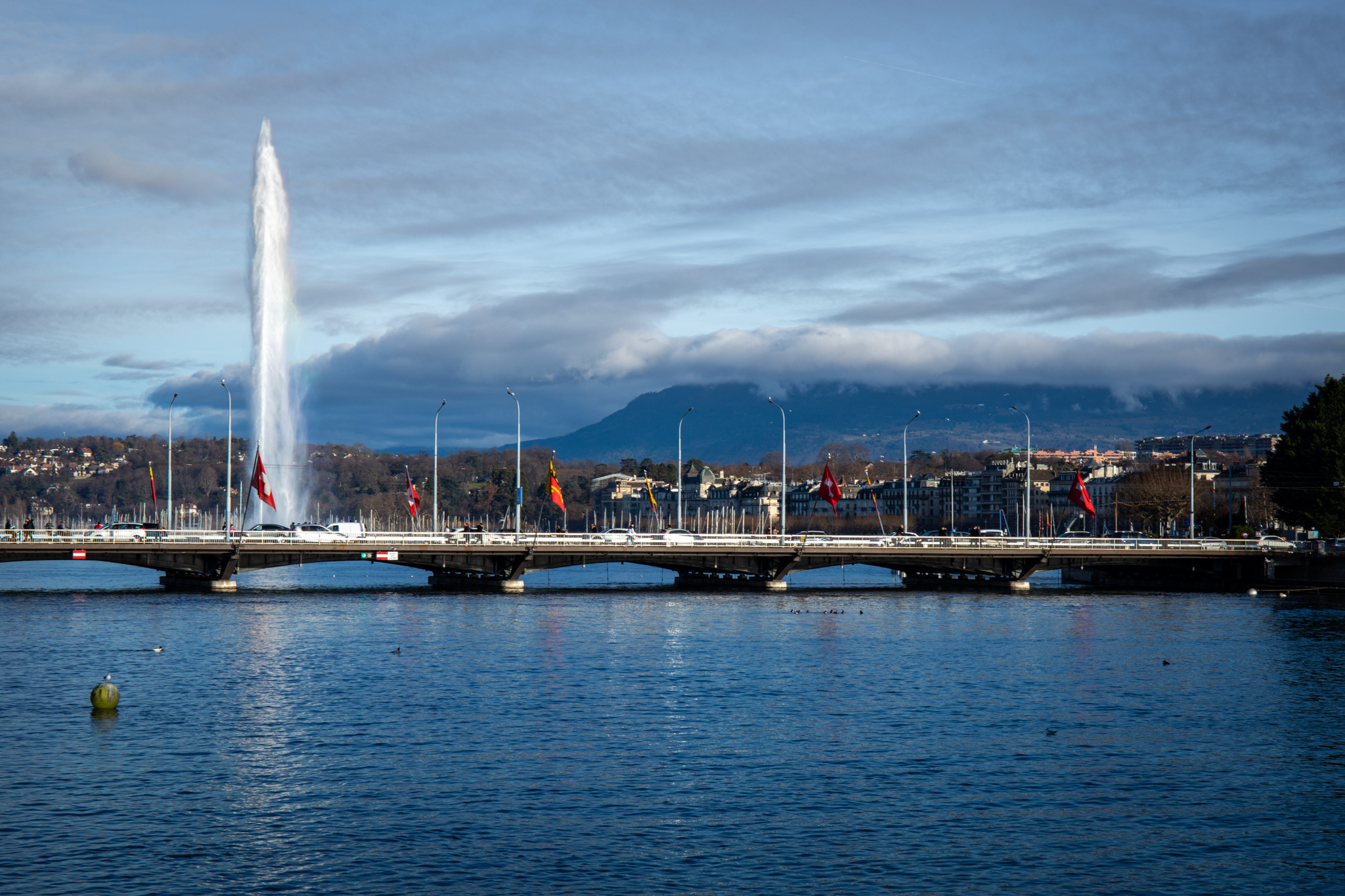Photography Urban City Building Lake Bridge Mountains Fountain Outdoors Lake Geneva Water Sky Clouds 2048x1365
