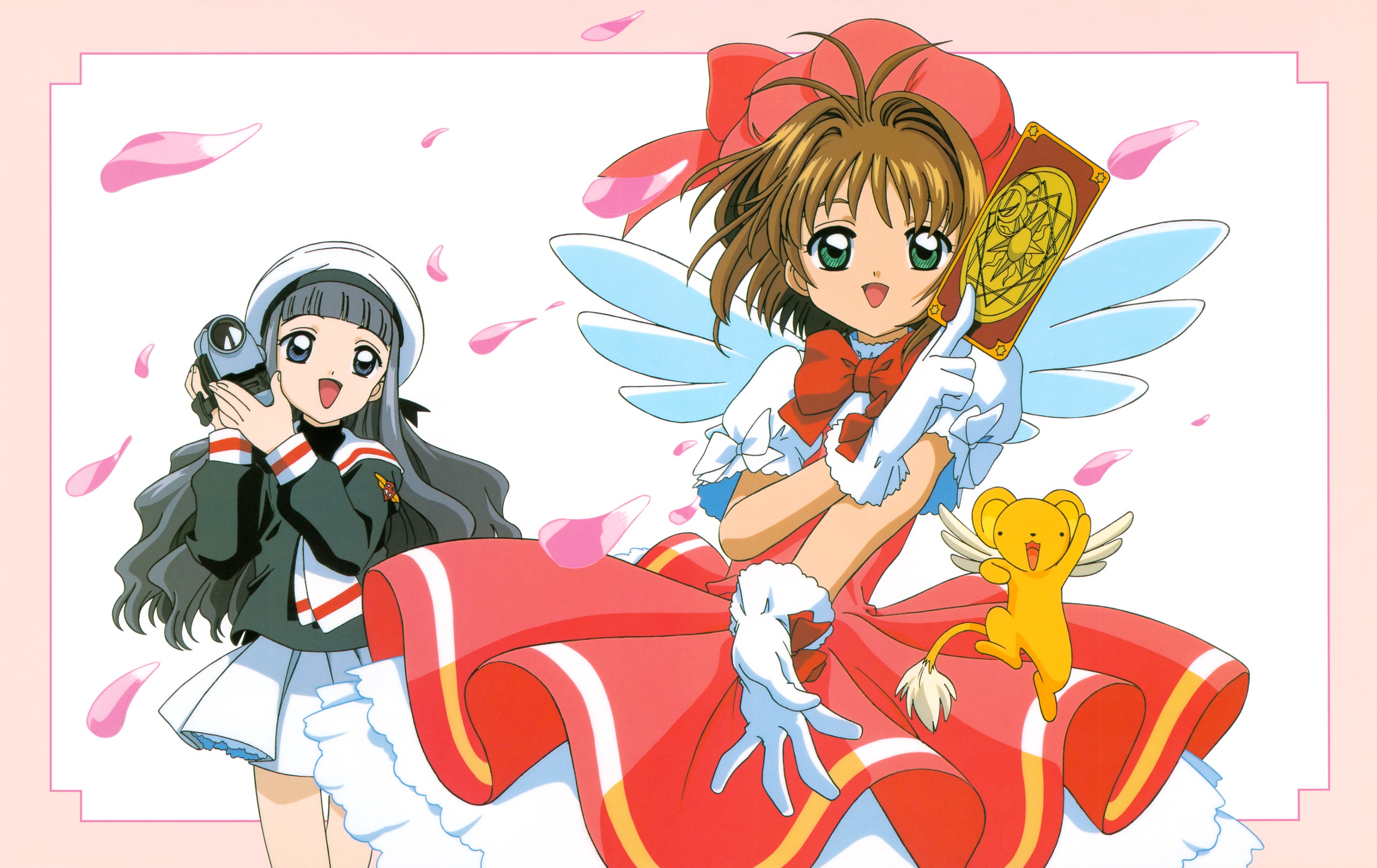 Kinomoto Sakura Cardcaptor Sakura Syaoran Li Anime Anime Girls Petals 3000x1892