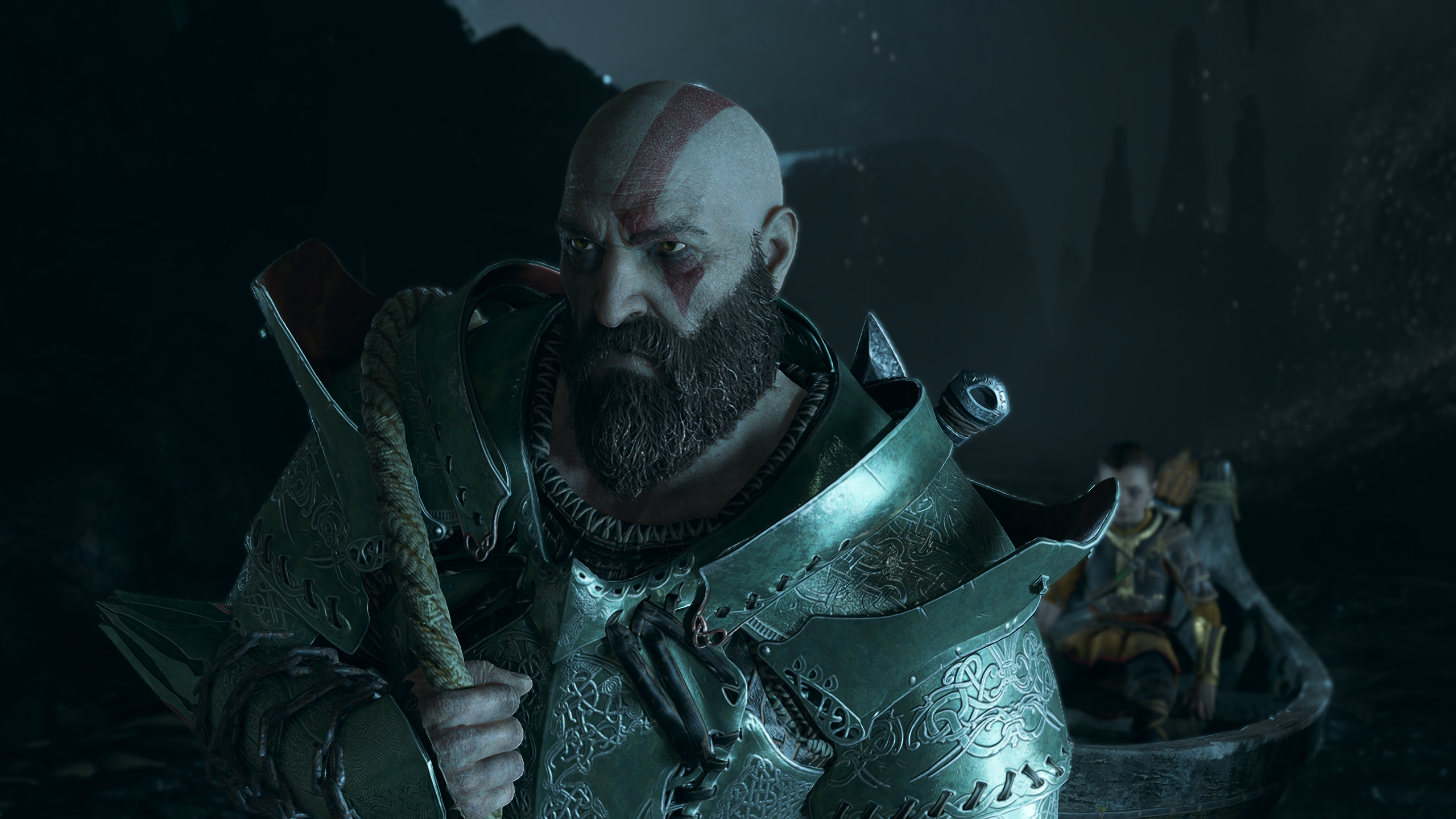 God Of War Kratos Atreus Digital Art Video Games 2560x1440