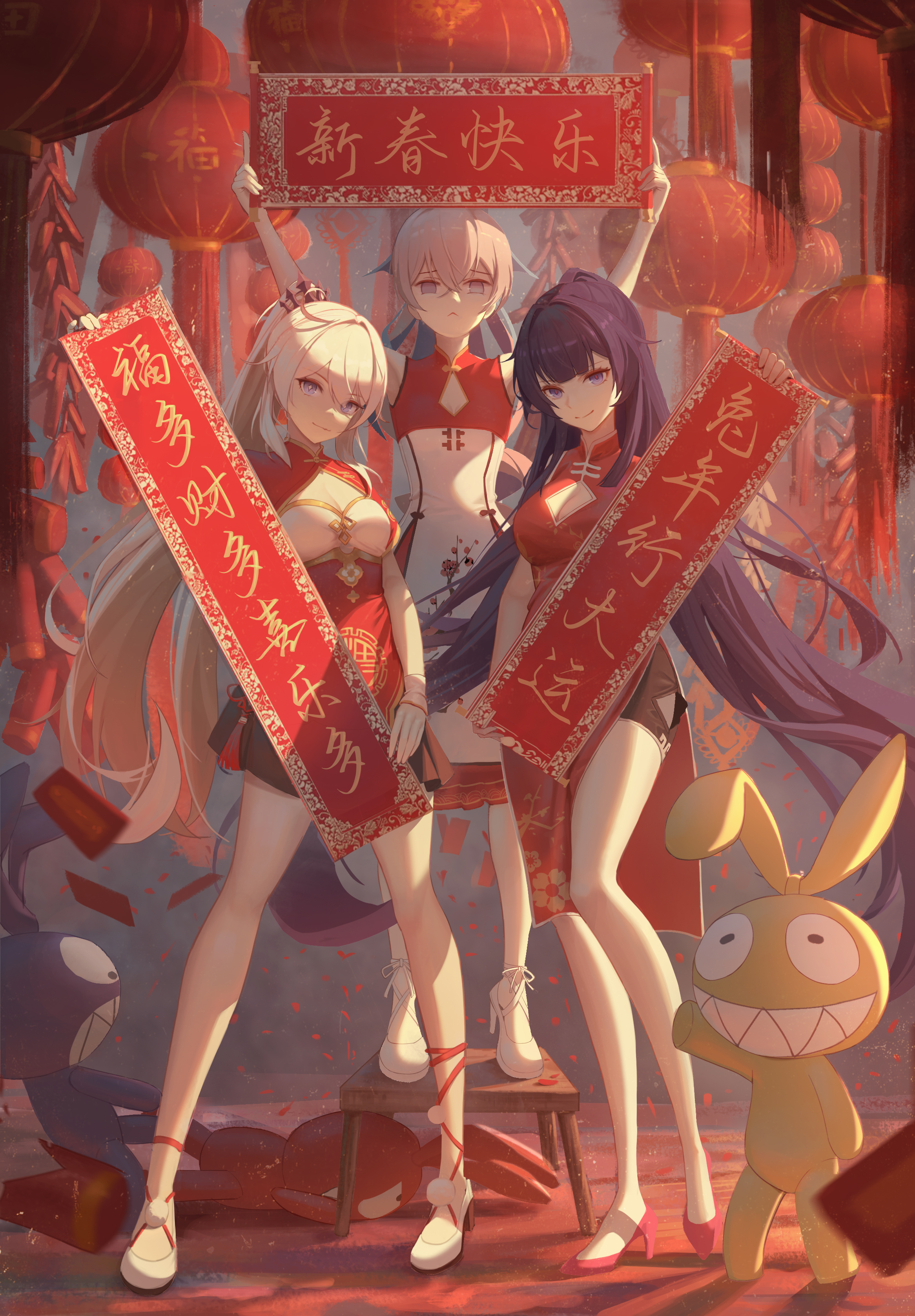 Honkai Impact 3rd Bronya Zaychik Kiana Kaslana Raiden Mei Anime Girls Vertical Chinese Chinese Dress 2332x3355