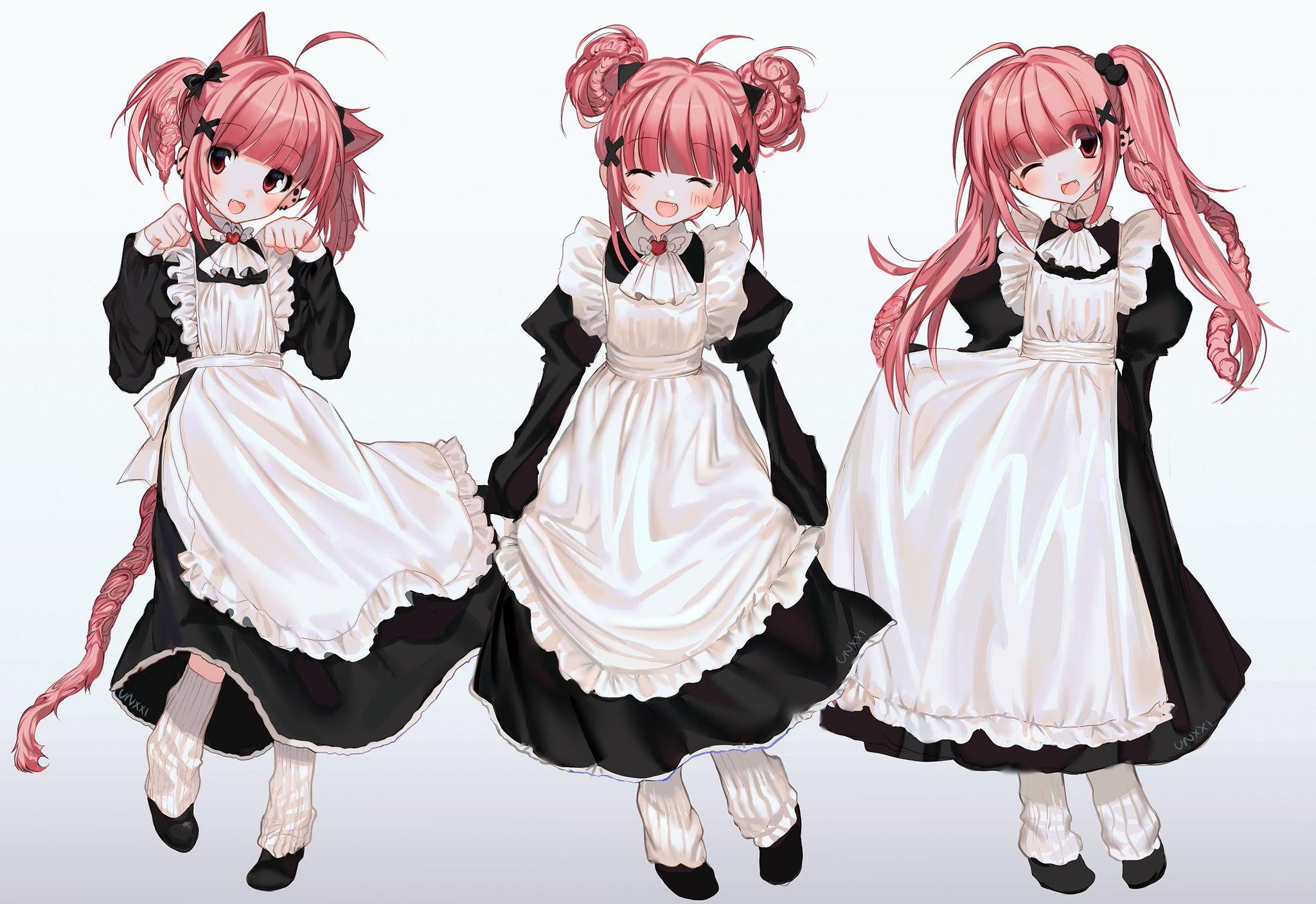 Anime Anime Girls Original Characters Maid Maid Outfit Artwork Digital Art  Fan Art Cat Girl Cat Ears Wallpaper - Resolution:2048x1407 - ID:1319341 -  