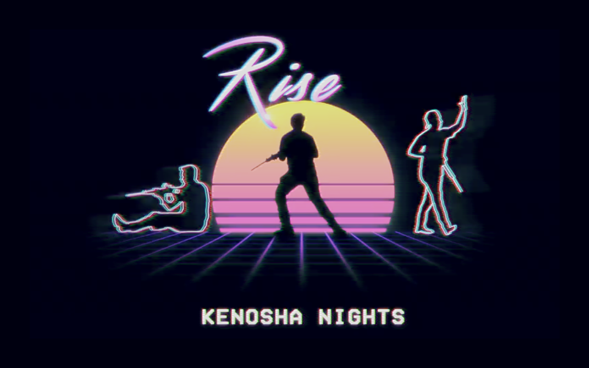 Vaporwave Kenosha Kenosha Nights Glitch Art Gun 1920x1200