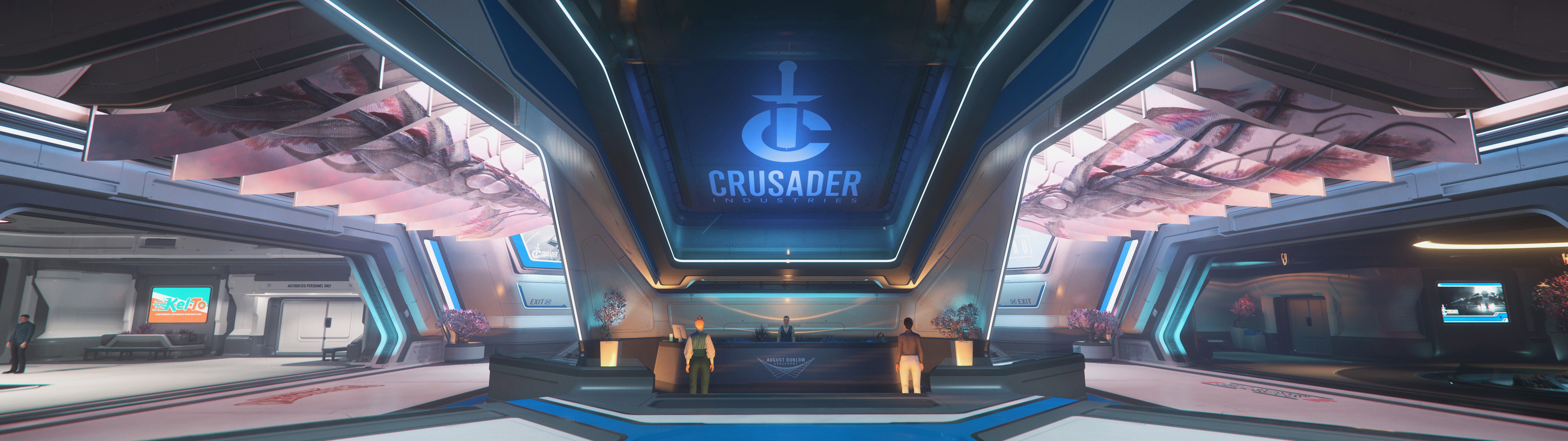 Star Citizen Orison Crusader Industries Ultrawide Floating City Spaceport Video Games 5120x1440