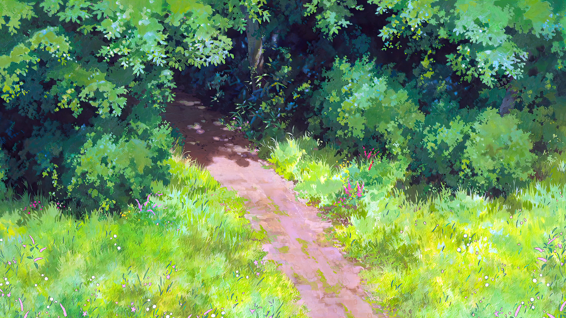 The Wind Rises Animated Movies Anime Animation Studio Ghibli Hayao Miyazaki Path Trees Grass Plants  1920x1080