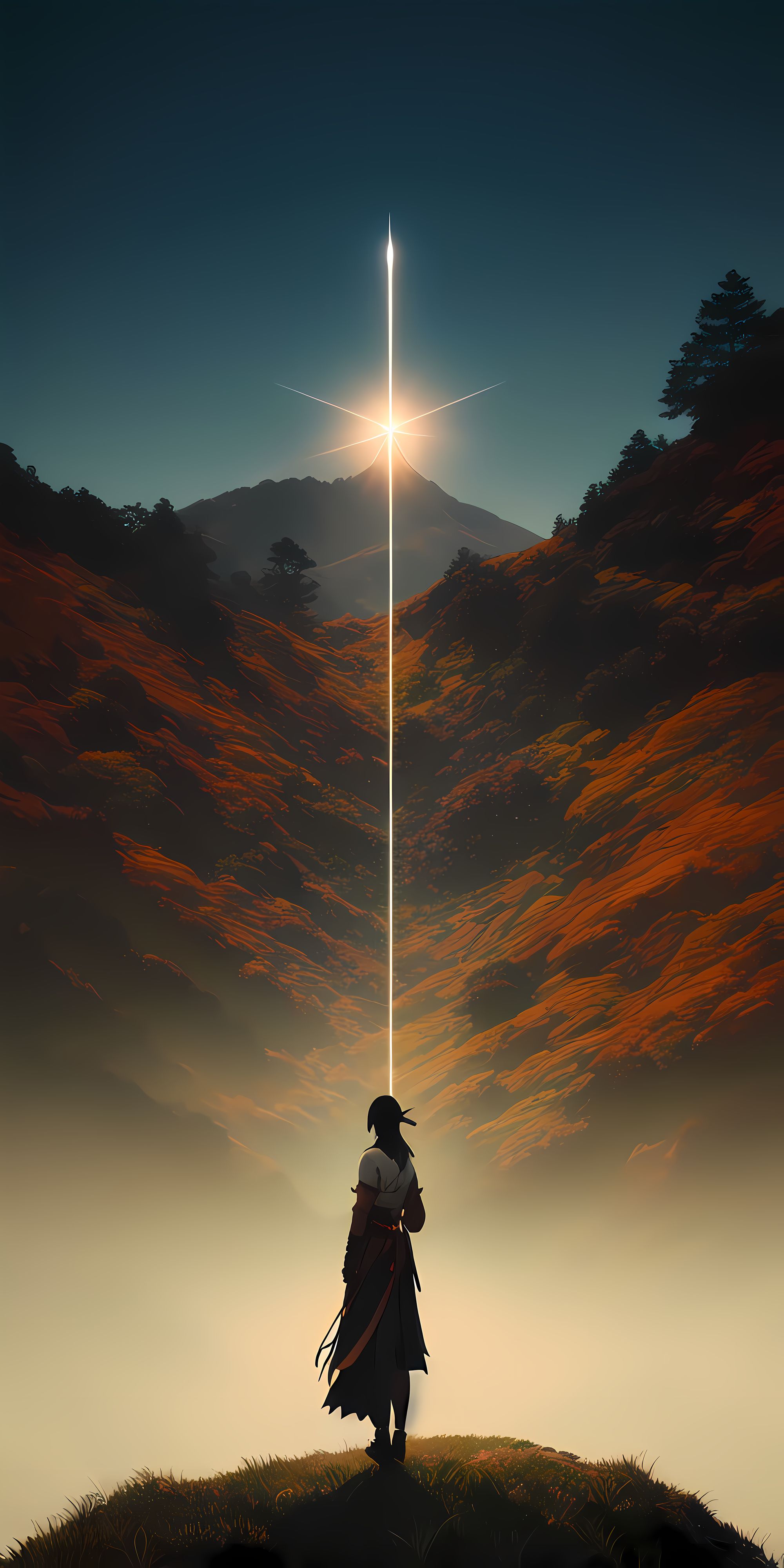 Ai Art Stable Diffusion Vertical Anime Girls Mountains Nature 2000x4000