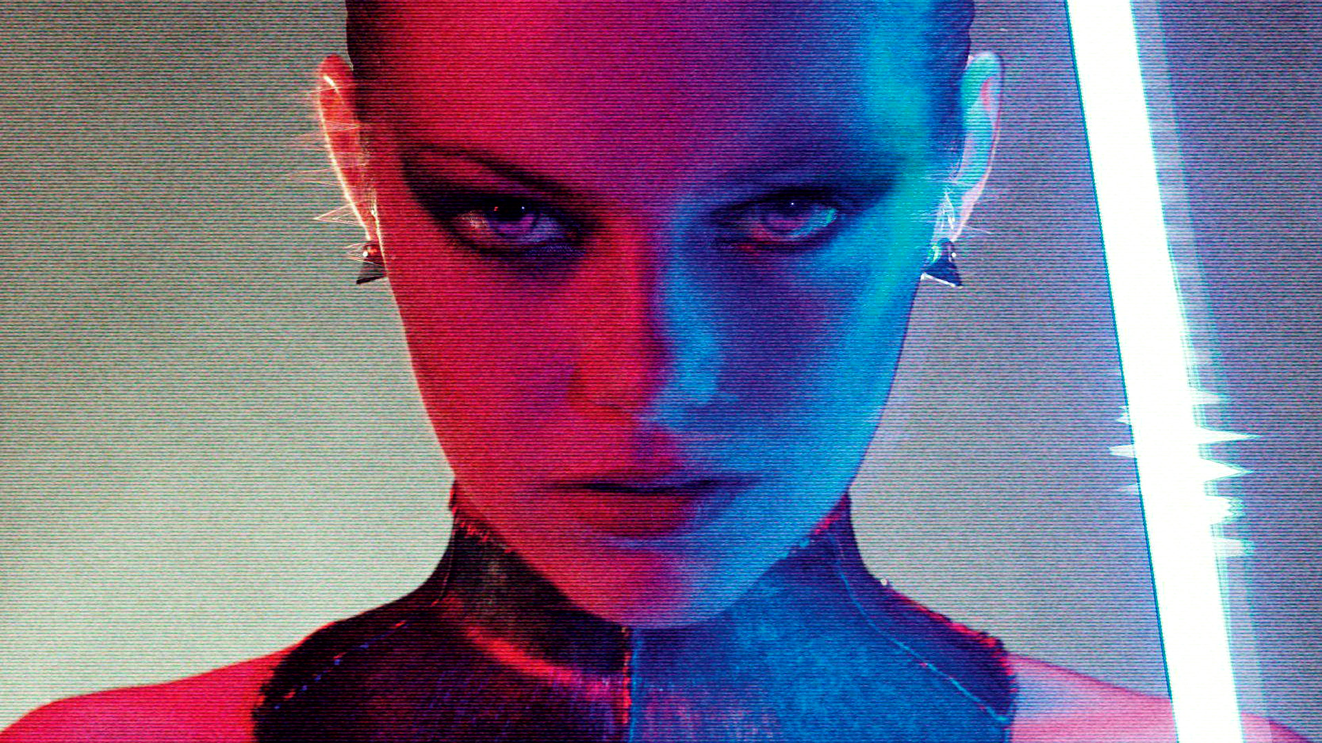 Emma Stone Neon Lights Neon Synthwave Photography Portrait Face Actress Women 1920x1080