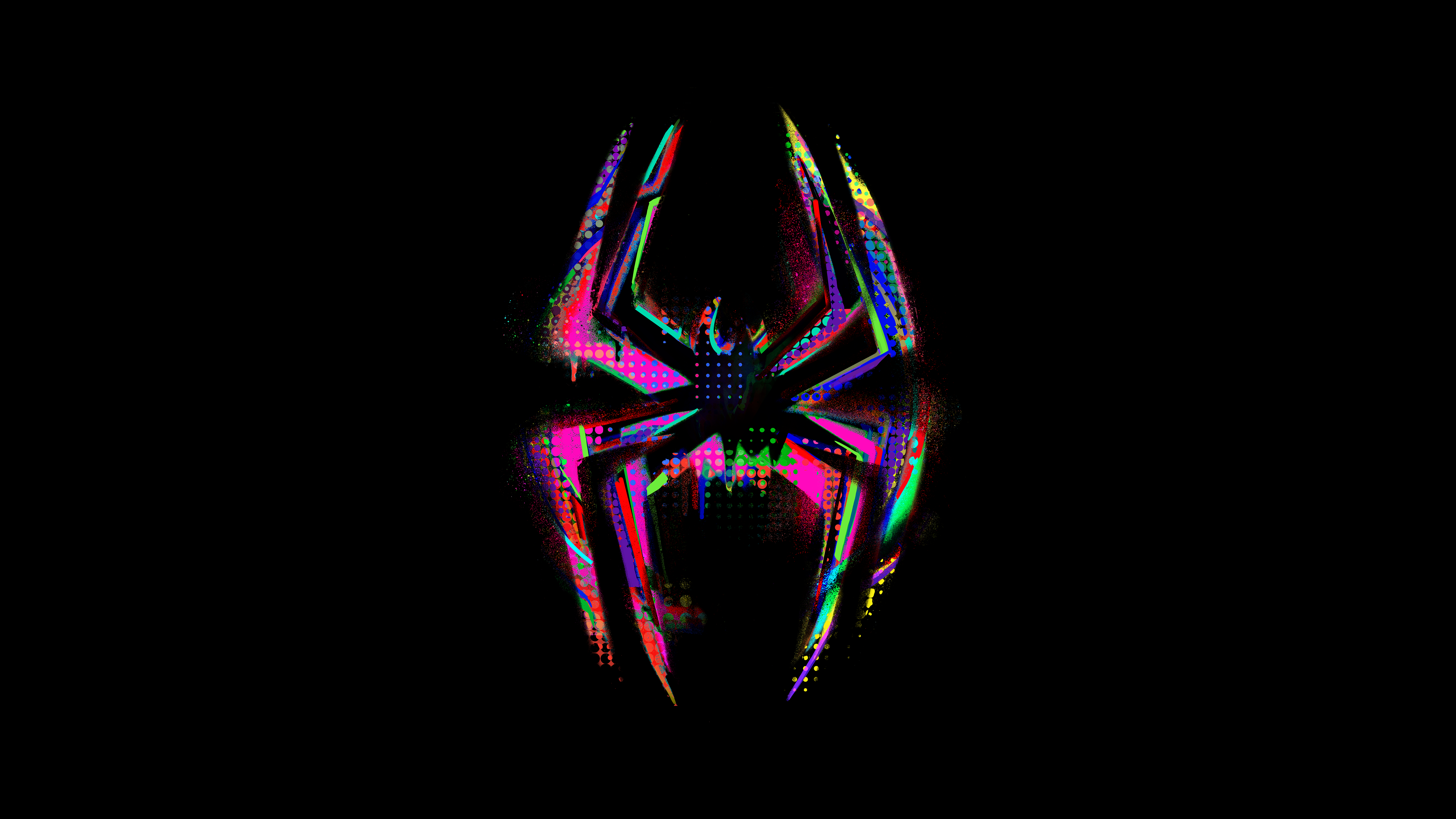 Spider Man Across The Spider Verse Spider Man Logo Animated Movie Black Background Simple Background 7680x4320