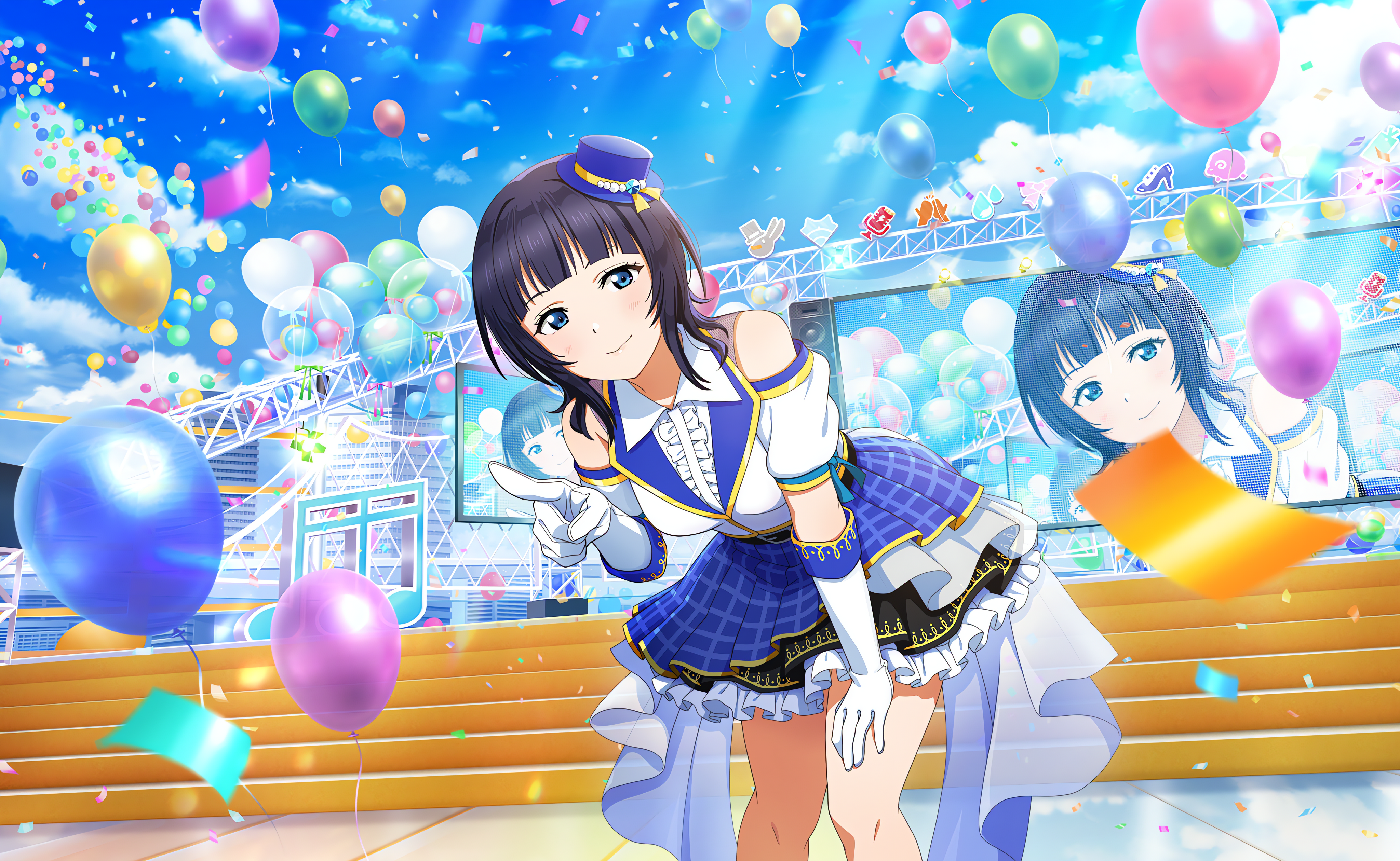 Asaka Karin Love Live Love Live Nijigasaki High School Idol Club Anime Anime Girls Confetti Balloon  4096x2520