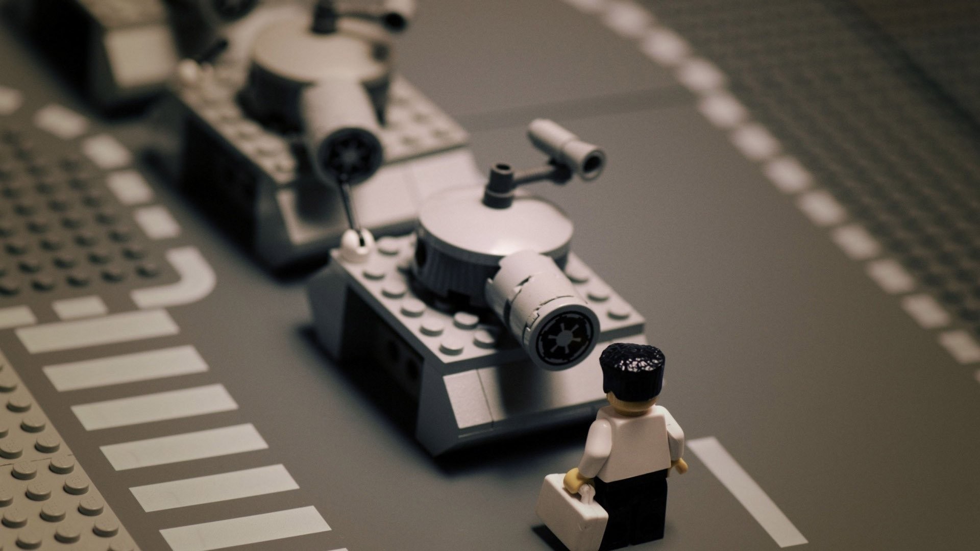 LEGO Tank Photography Black Hair Street Crosswalk Miniatures Tiananmen Square Beijing China Men Prot 1920x1080